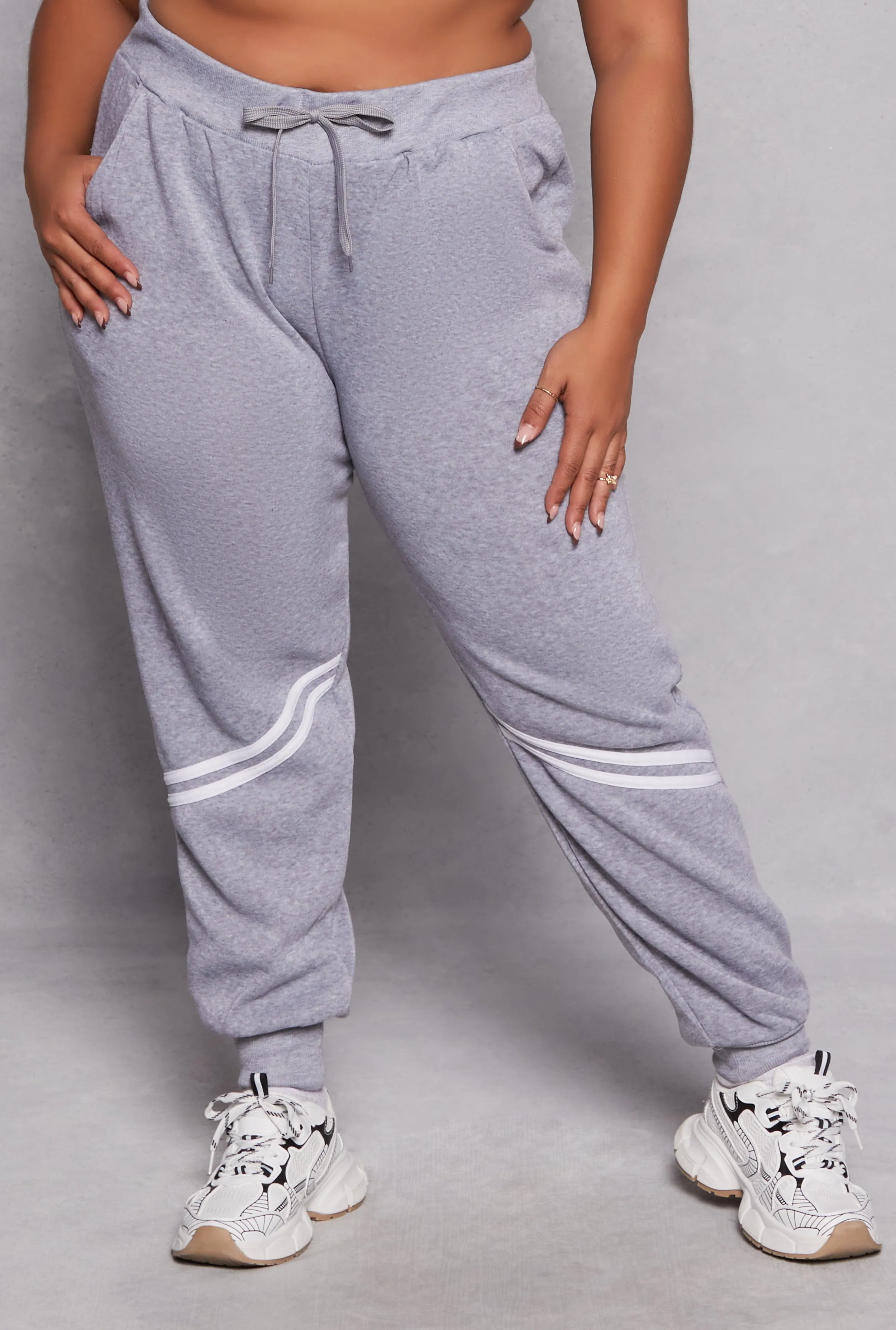 Plus Size Varsity Stripe Detail Joggers sold by Rainbow product image thumbnail 2