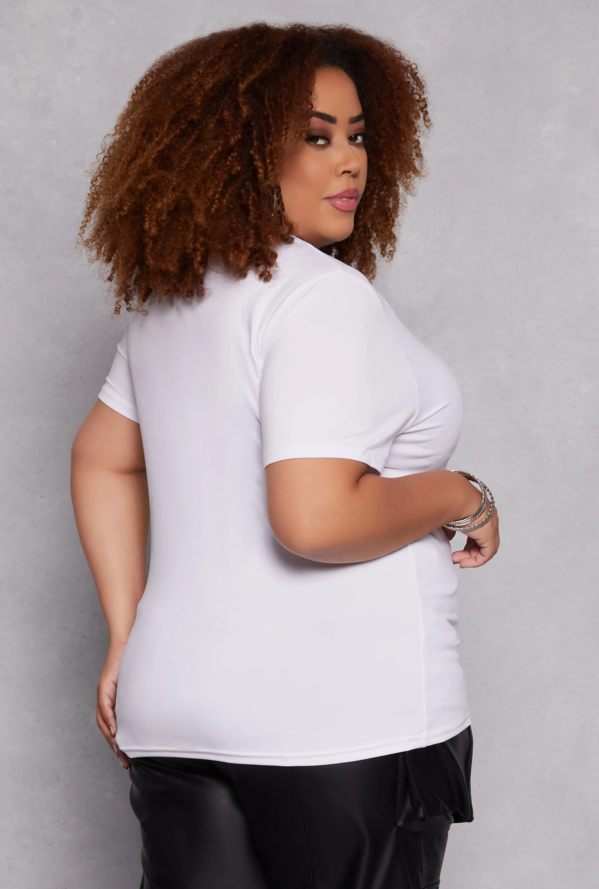 Plus Size Rhinestone Money Mouth Graphic Tee sold by Rainbow product image thumbnail 3