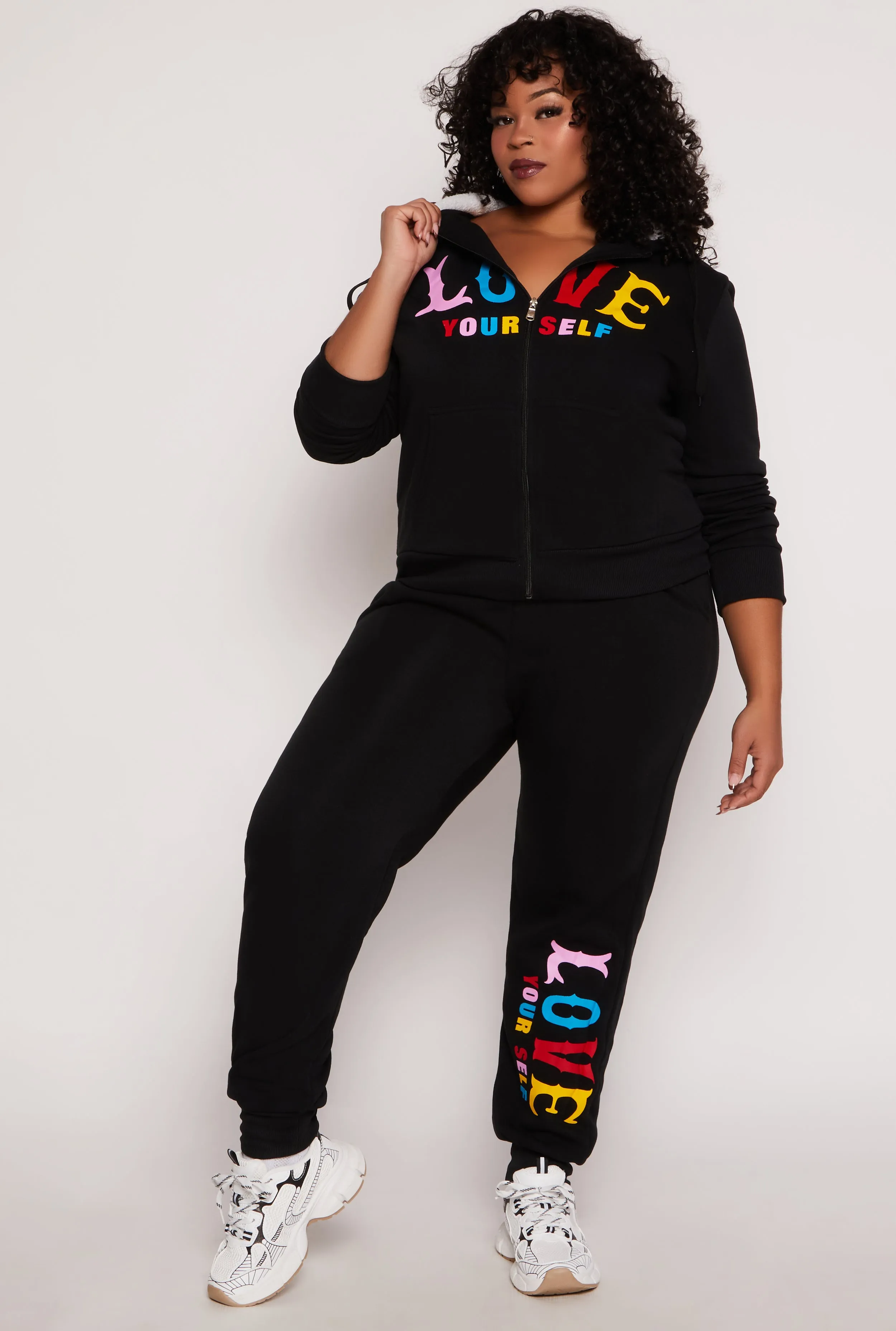 Plus Size Love Yourself Joggers sold by Rainbow