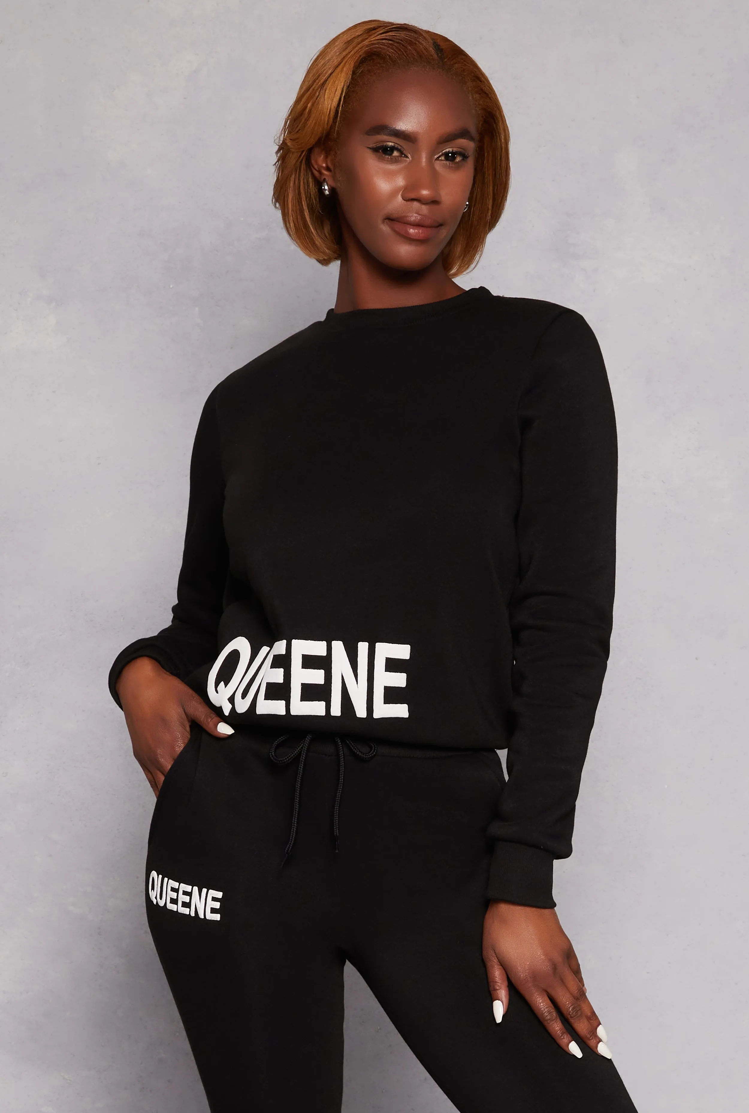 Queene Puff Print Fleece Lined Sweatshirt sold by Rainbow