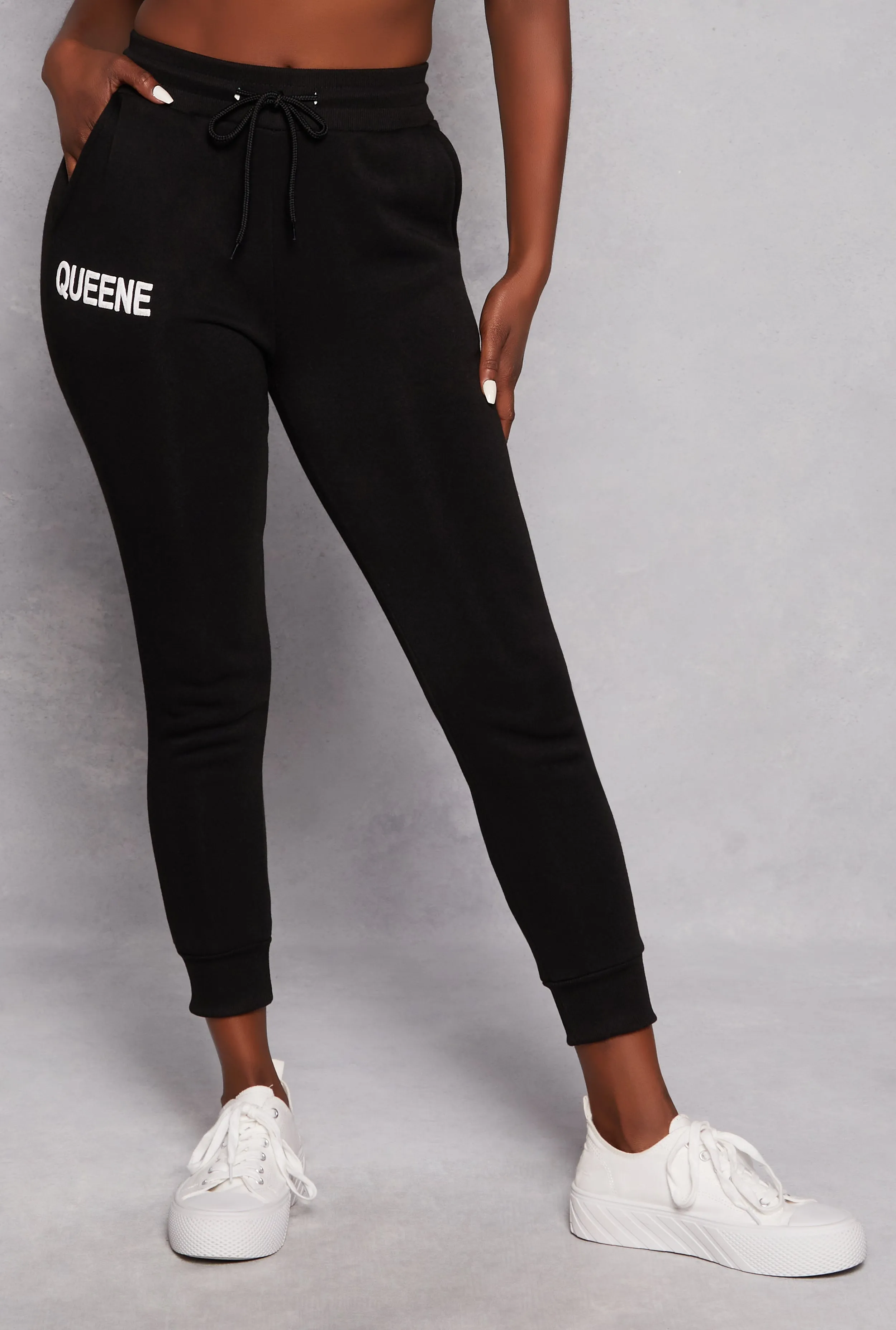 Queene Graphic Fleece Drawstring Joggers sold by Rainbow product image thumbnail 2