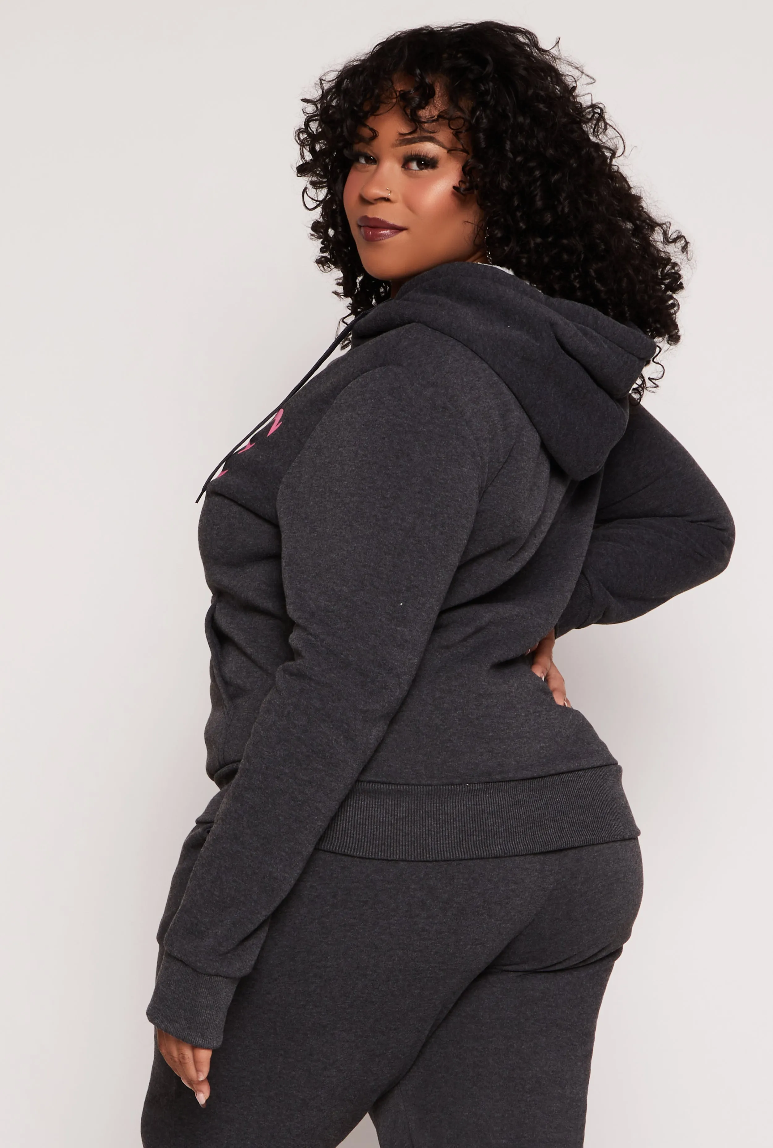 Plus Size Love Yourself Zip Front Hoodie sold by Rainbow product image thumbnail 3