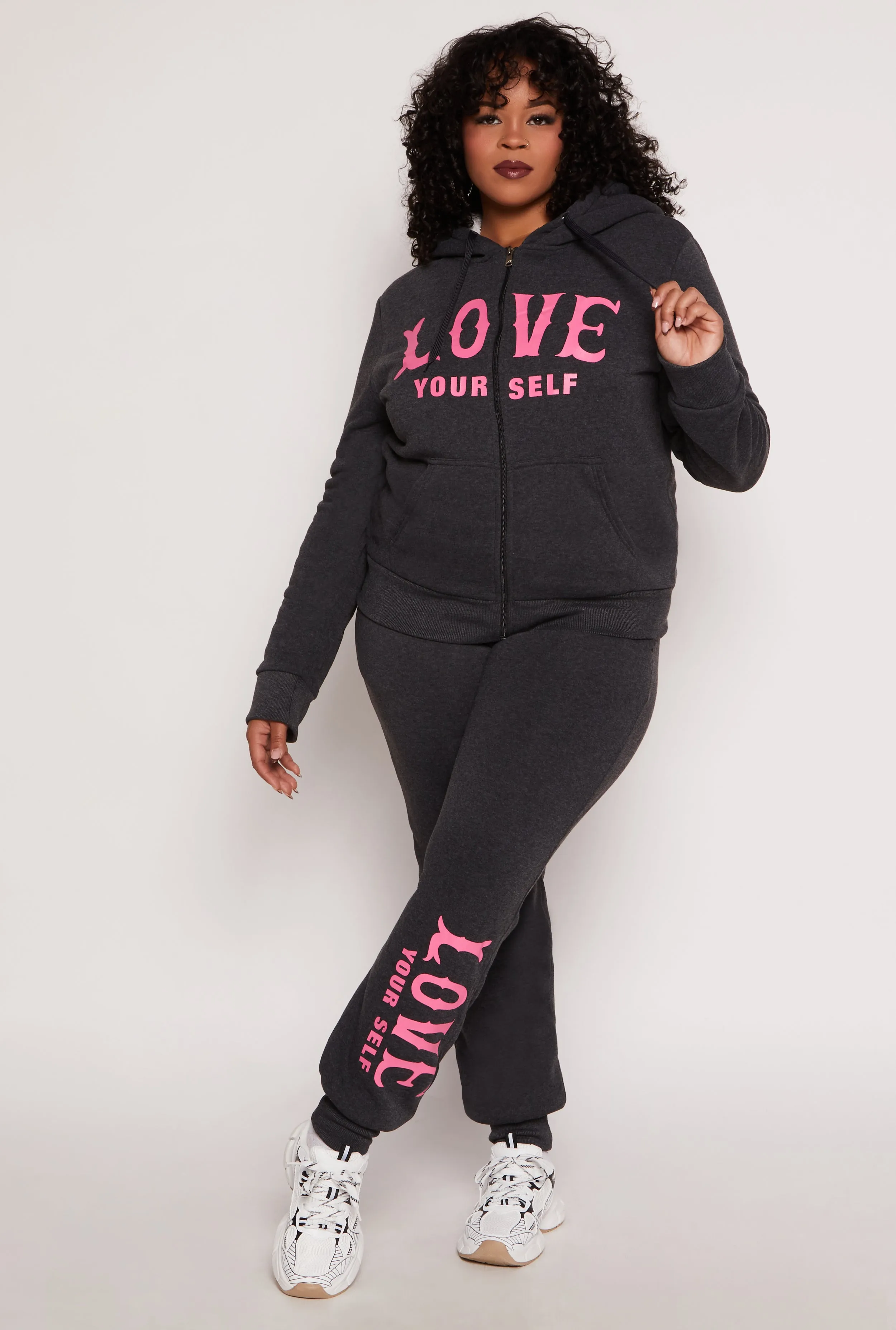 Plus Size Love Yourself Zip Front Hoodie sold by Rainbow product image thumbnail 2