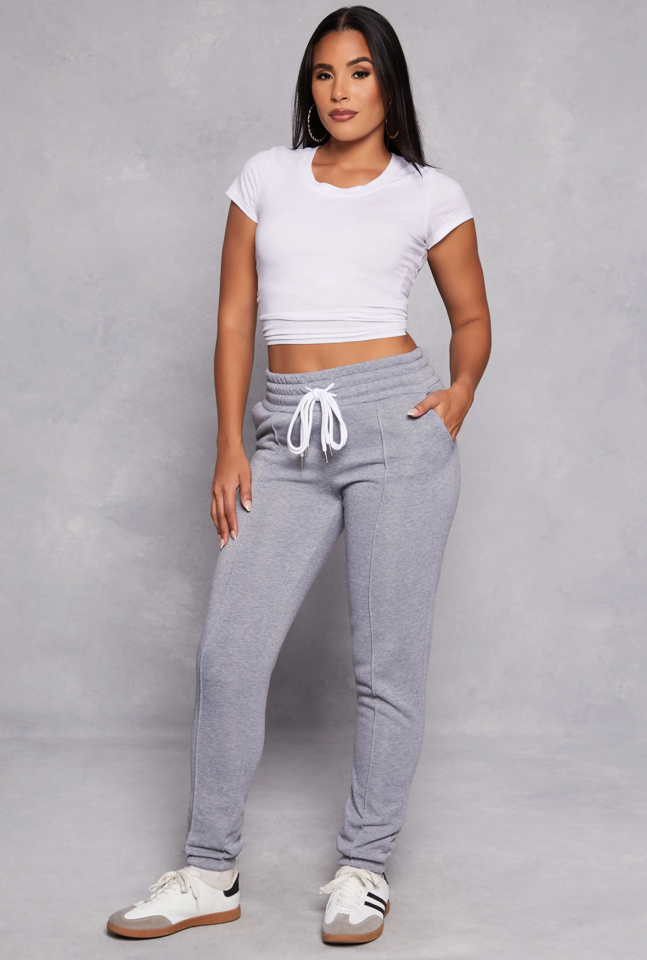 Double Drawstring Waist Pintuck Sweatpants sold by Rainbow