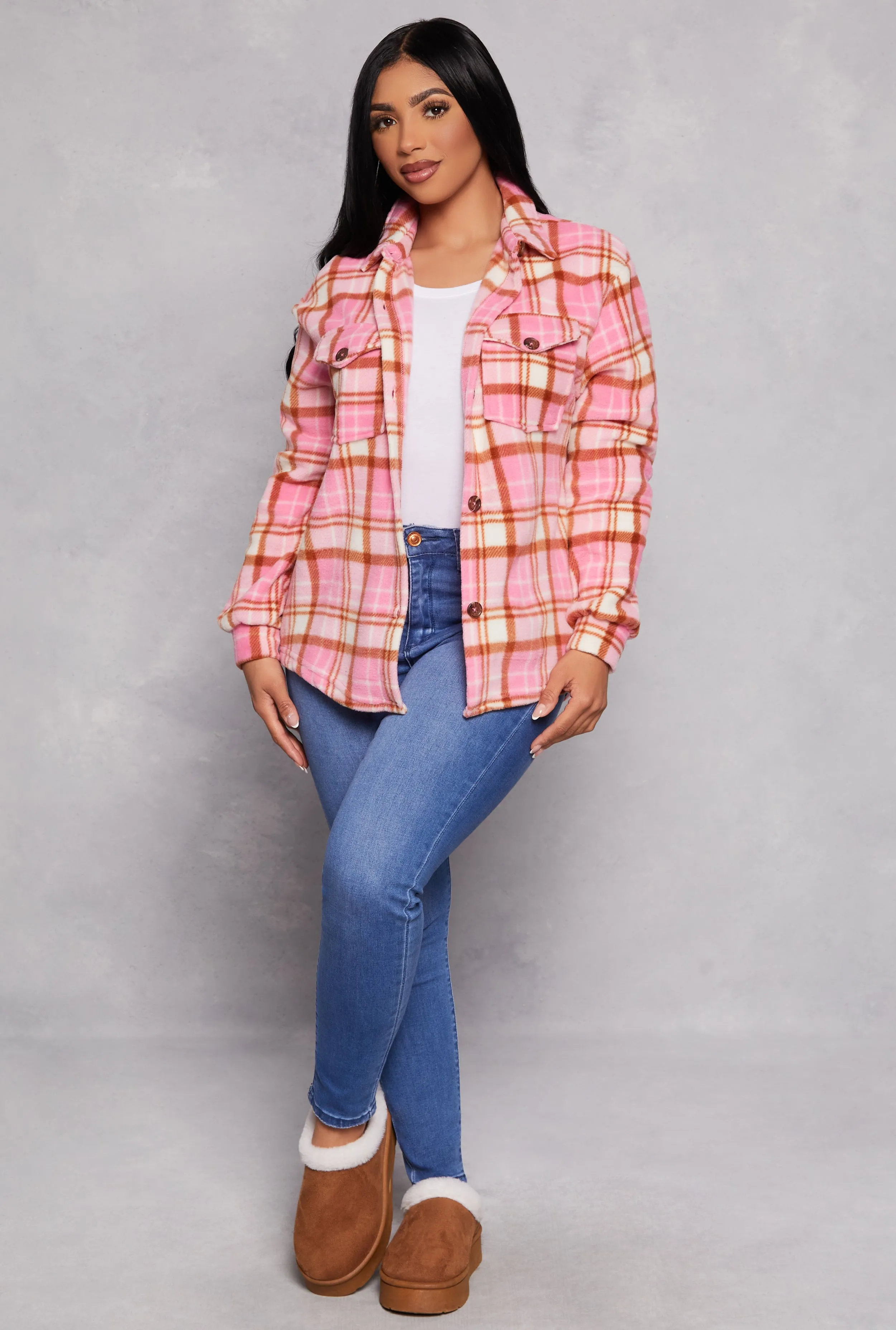 Fleece Printed Pattern Shacket sold by Rainbow product image thumbnail 2