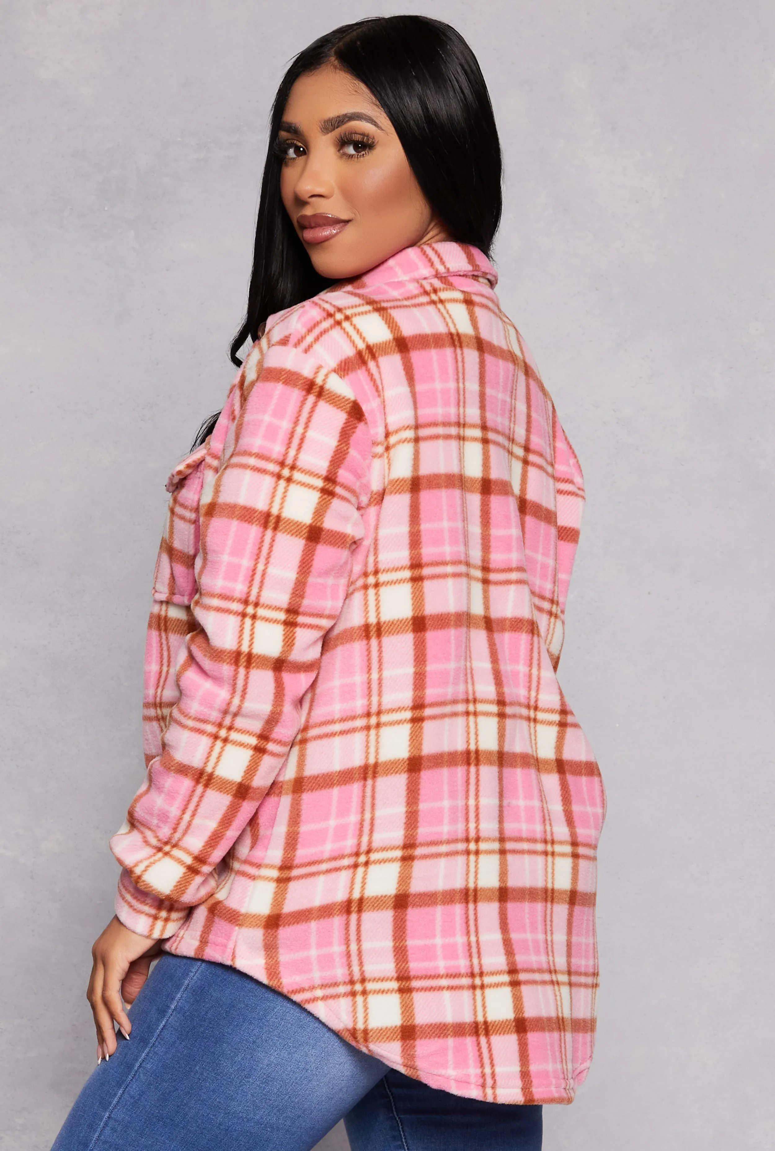 Fleece Printed Pattern Shacket sold by Rainbow product image thumbnail 3