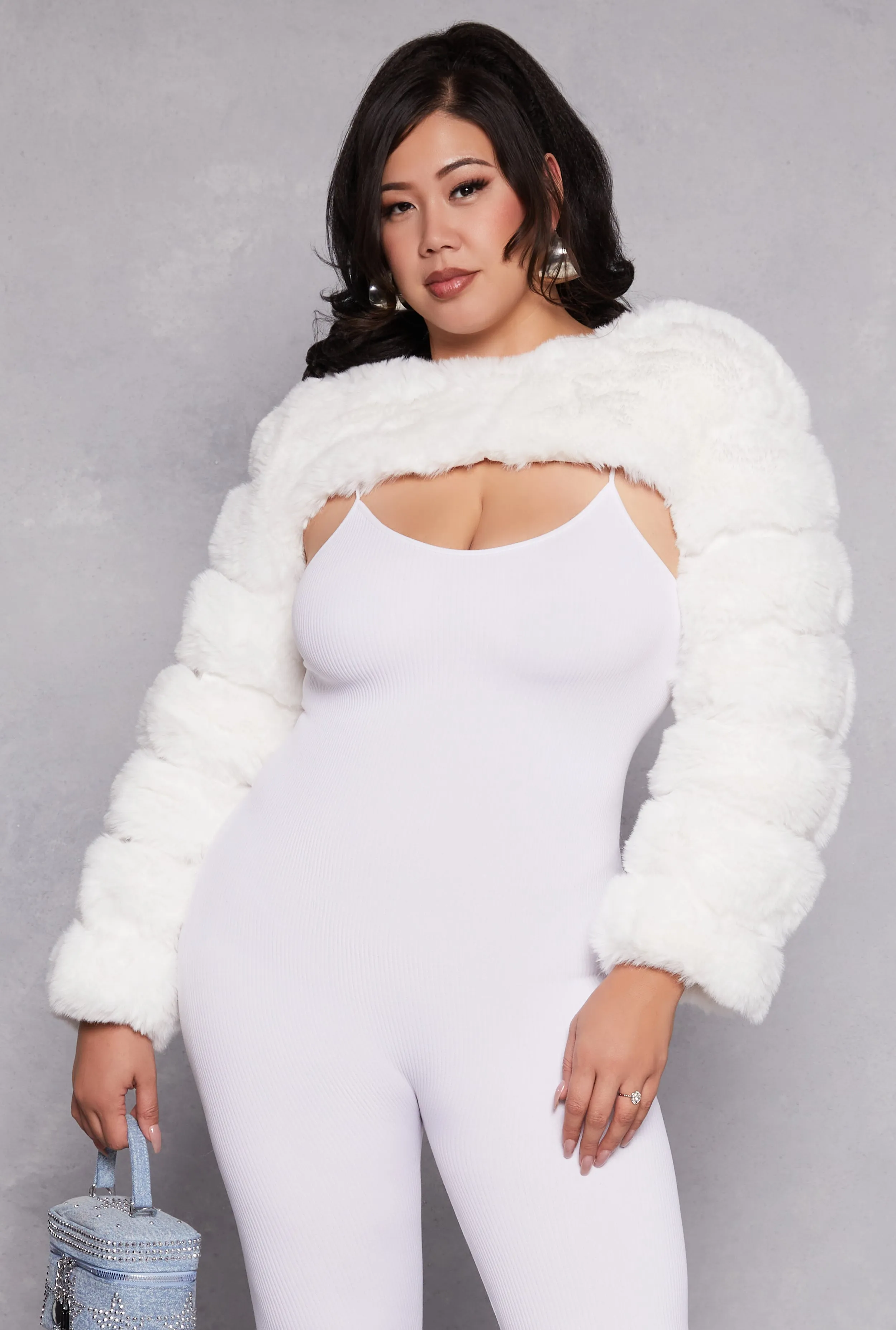Plus Size Faux Fur Pullover Bolero Jacket sold by Rainbow