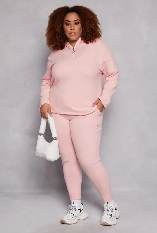 Plus Size Fleece Lined Drawstring Joggers sold by Rainbow
