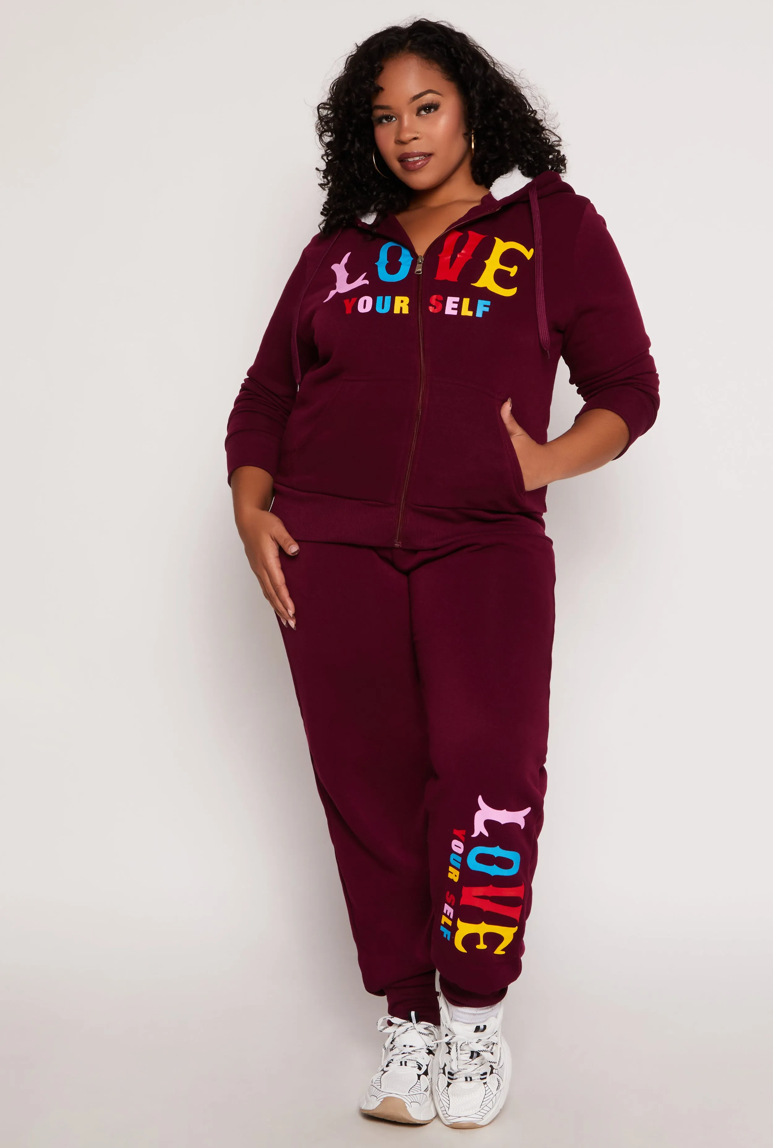 Plus Size Love Yourself Joggers sold by Rainbow