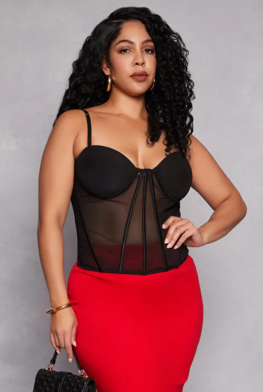 Plus Size Convertible Corset Bustier Top sold by Rainbow