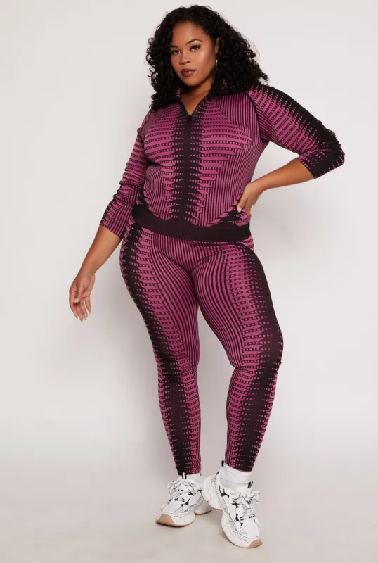 Plus Size Psychedelic Print High Waisted Leggings sold by Rainbow