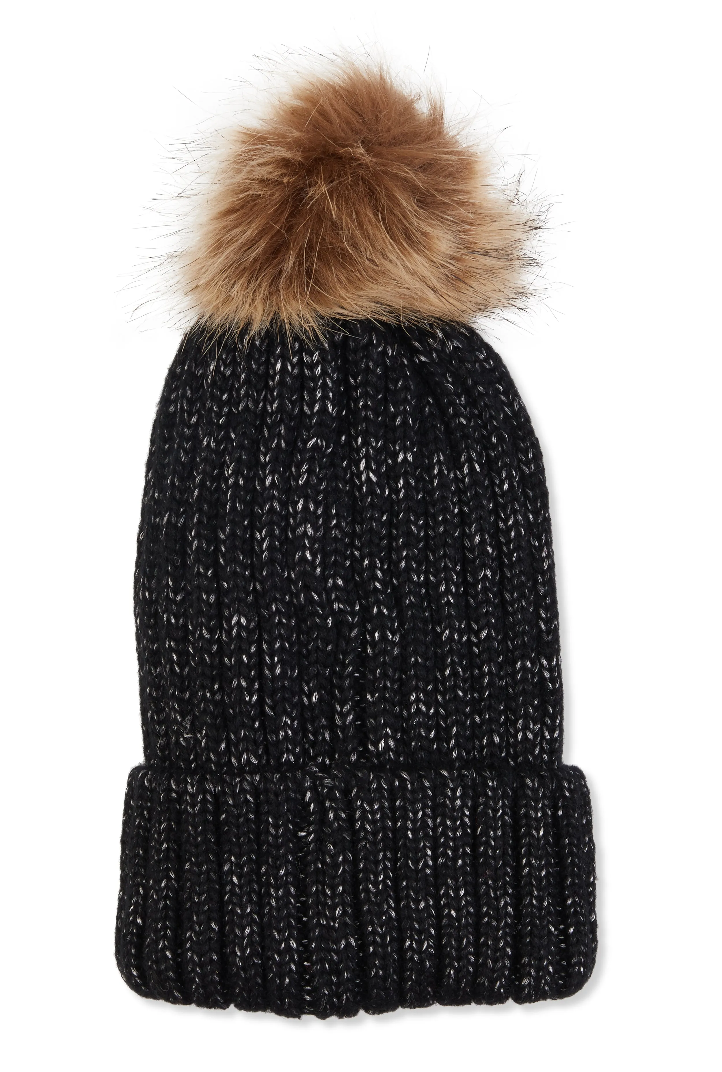 Faux Fur Pom Pom Cable Knit Beanie sold by Rainbow product image thumbnail 2