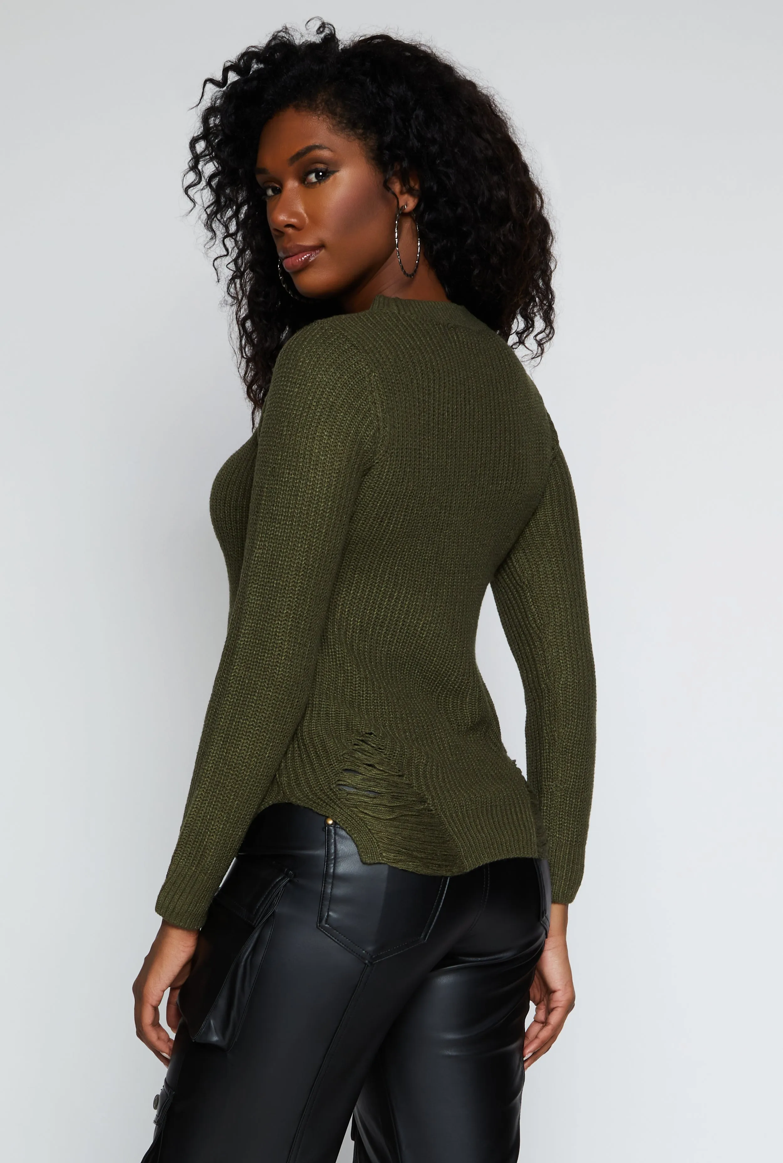 Distressed Crew Neck Sweater sold by Rainbow product image thumbnail 3