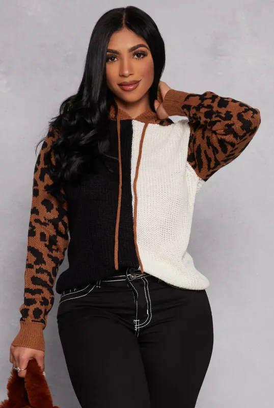 Animal Color Block Pullover Hooded Sweater sold by Rainbow