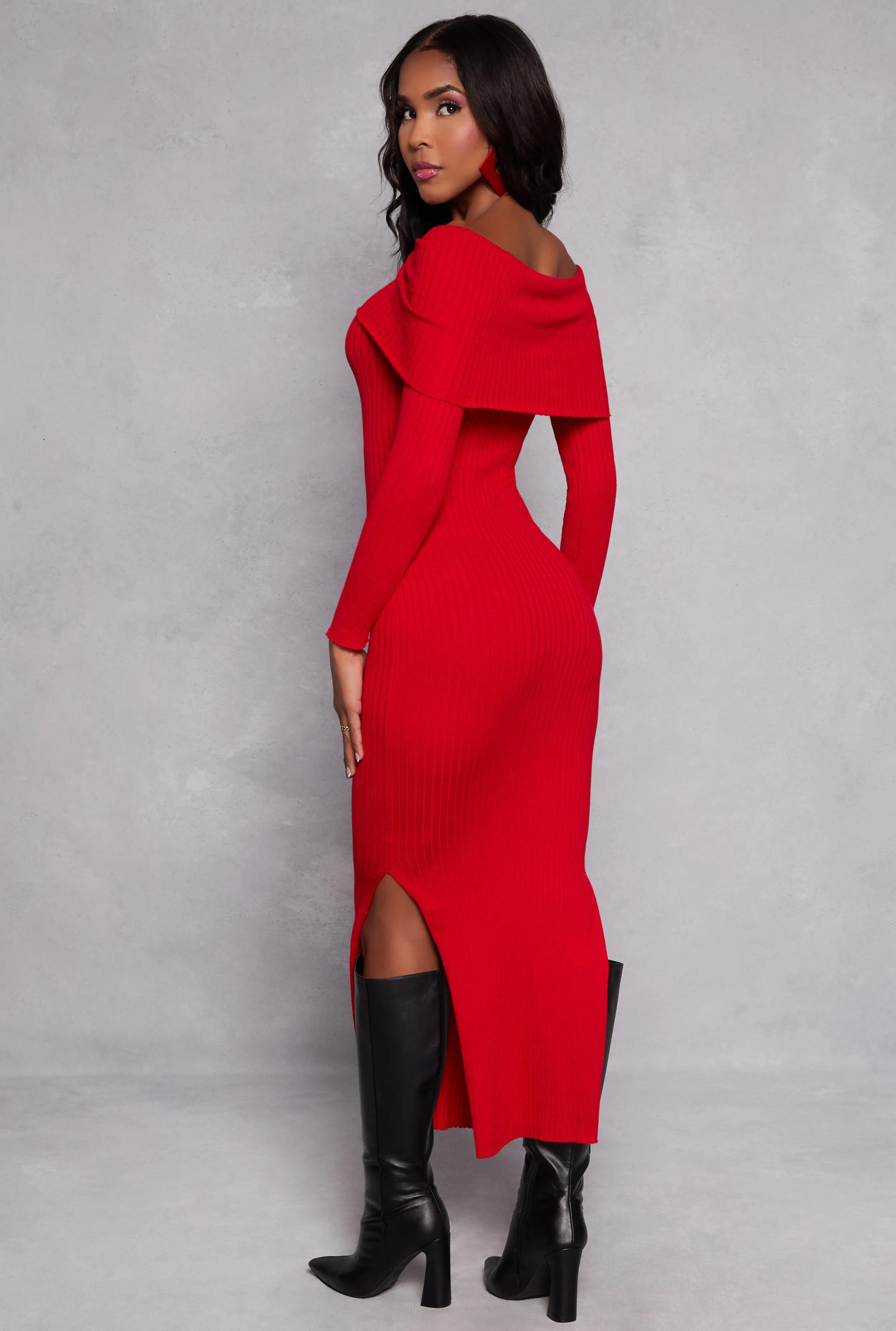 Side Slit Off The Shoulder Maxi Dress sold by Rainbow product image thumbnail 3