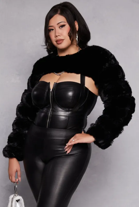 Plus Size Faux Fur Pullover Bolero Jacket sold by Rainbow