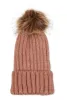 Faux Fur Pom Pom Cable Knit Beanie sold by Rainbow