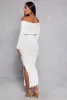 Side Slit Off The Shoulder Maxi Dress sold by Rainbow