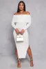 Side Slit Off The Shoulder Maxi Dress sold by Rainbow