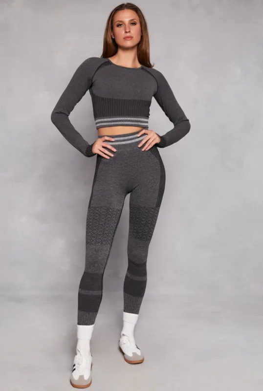 Seamless Striped High Waisted Leggings sold by Rainbow