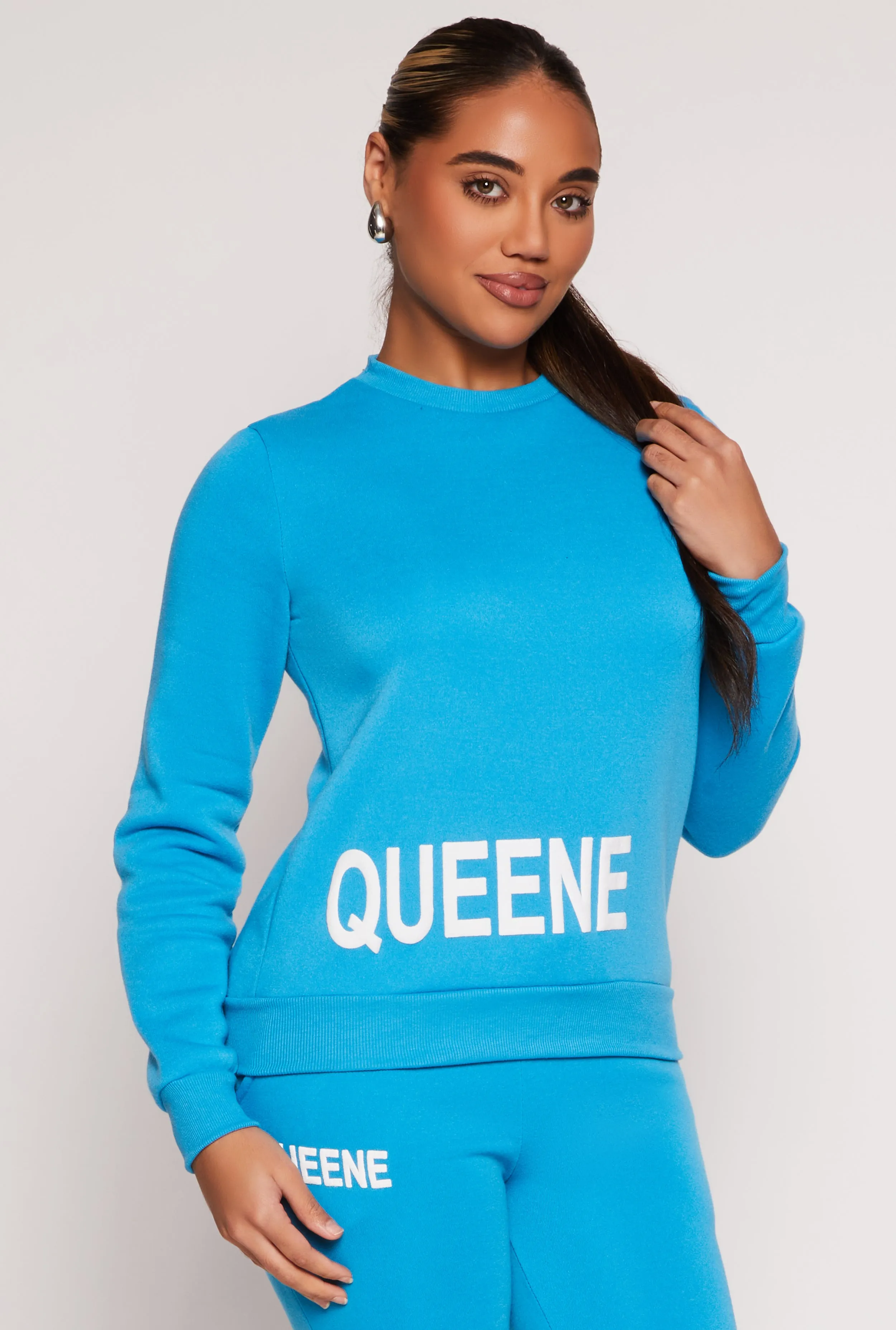 Queene Puff Print Fleece Lined Sweatshirt sold by Rainbow