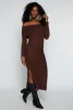 Side Slit Off The Shoulder Maxi Dress sold by Rainbow