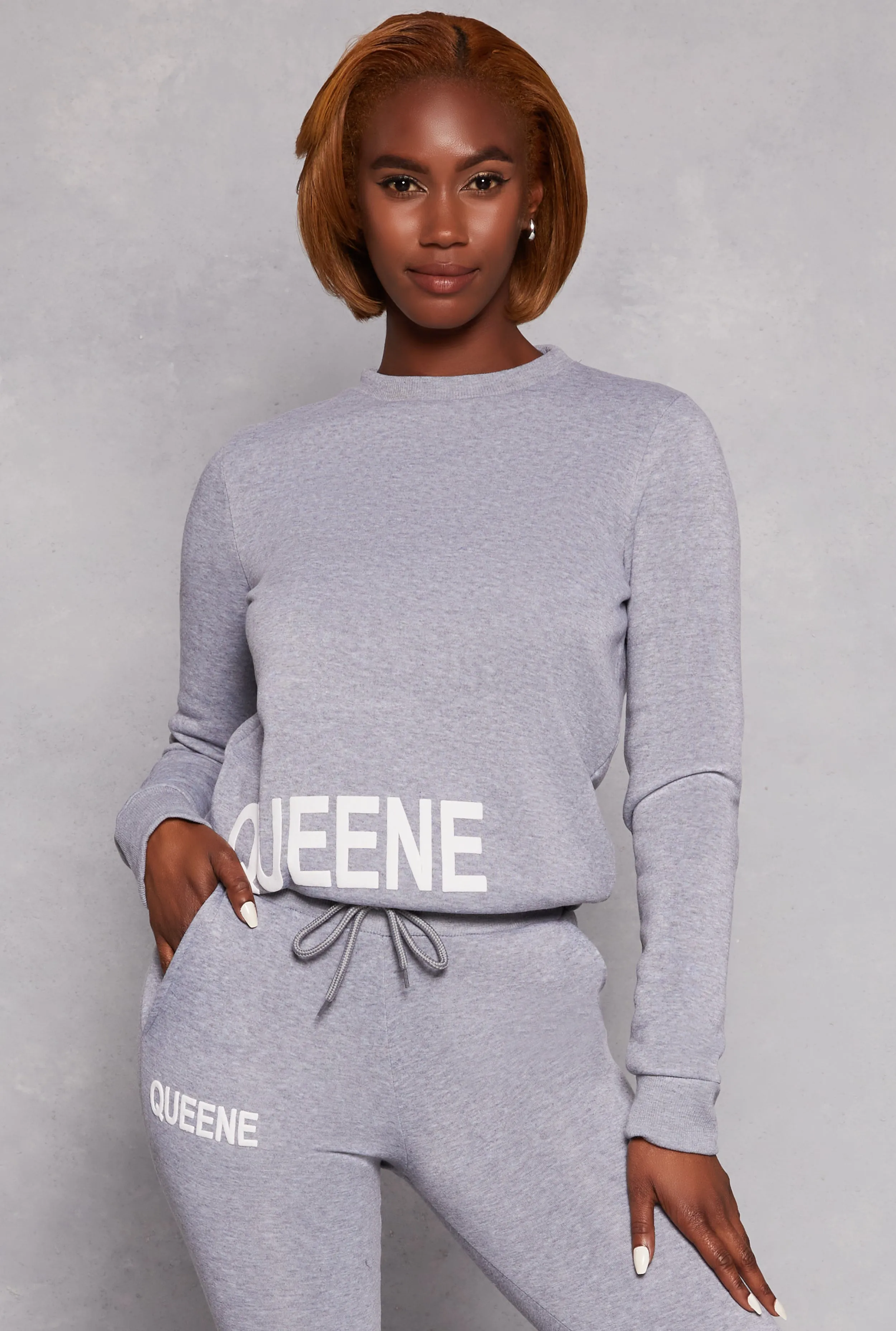 Queene Puff Print Fleece Lined Sweatshirt sold by Rainbow