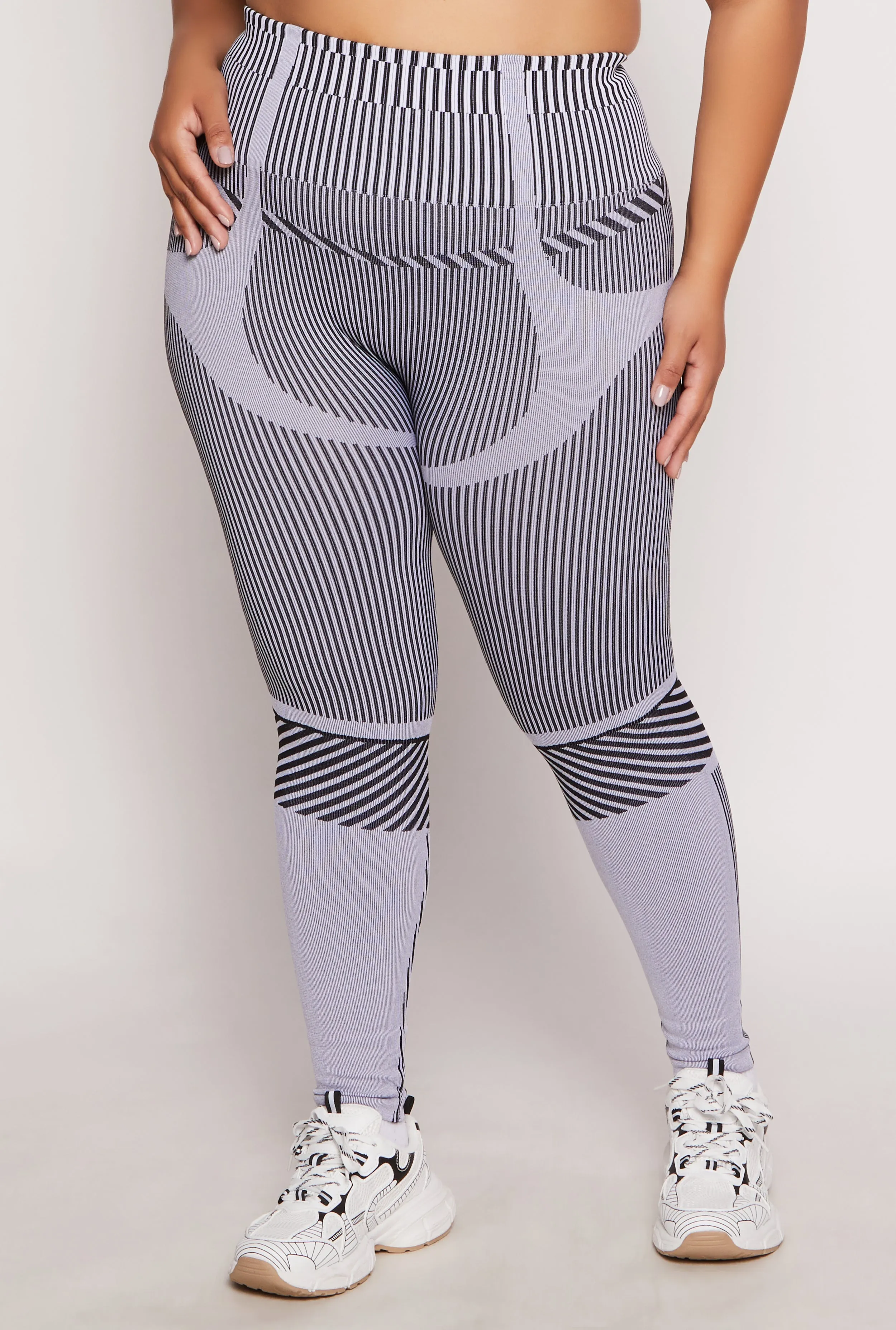 Plus Size Seamless Striped Activewear Leggings sold by Rainbow product image thumbnail 2