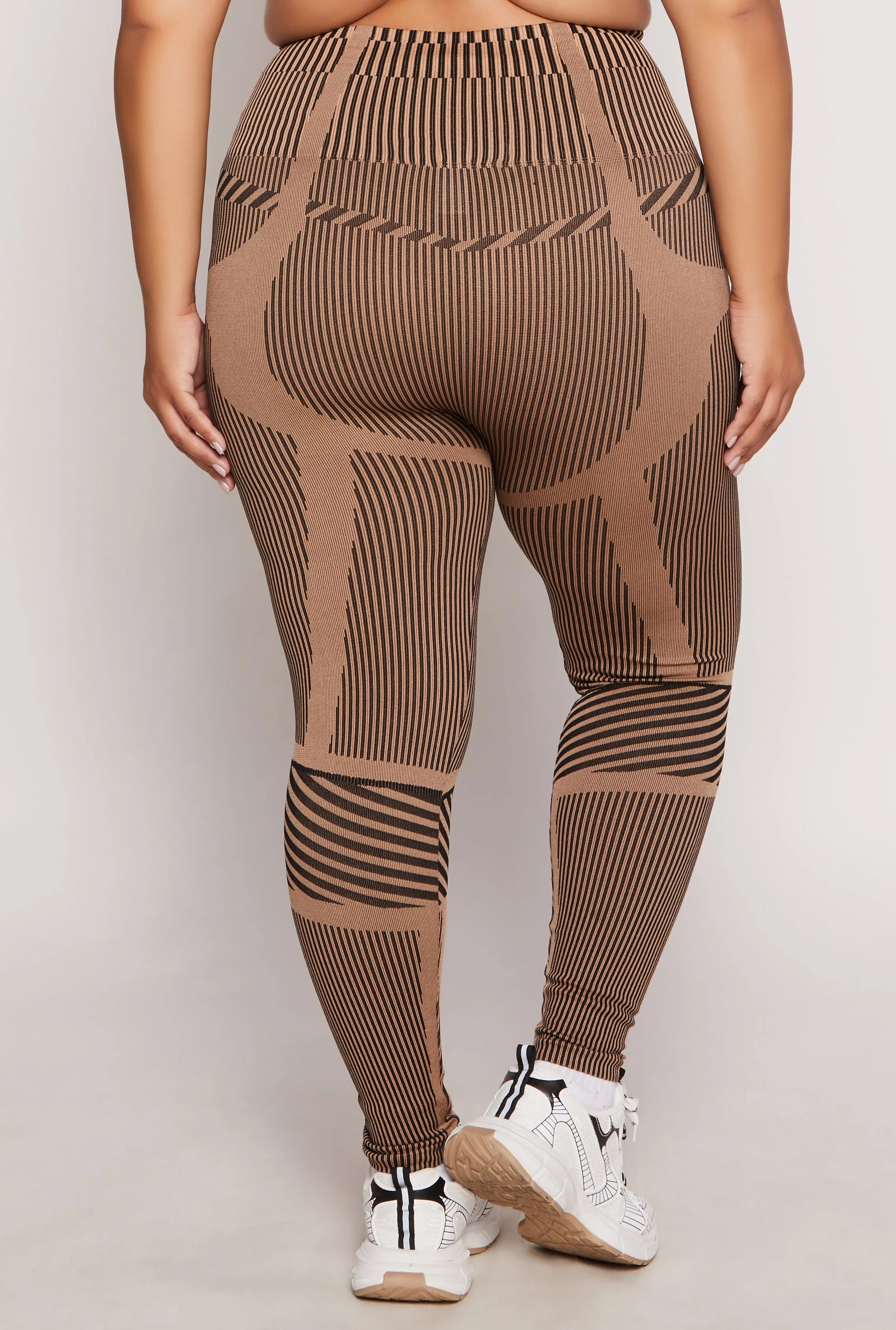 Plus Size Seamless Striped Activewear Leggings sold by Rainbow product image thumbnail 3