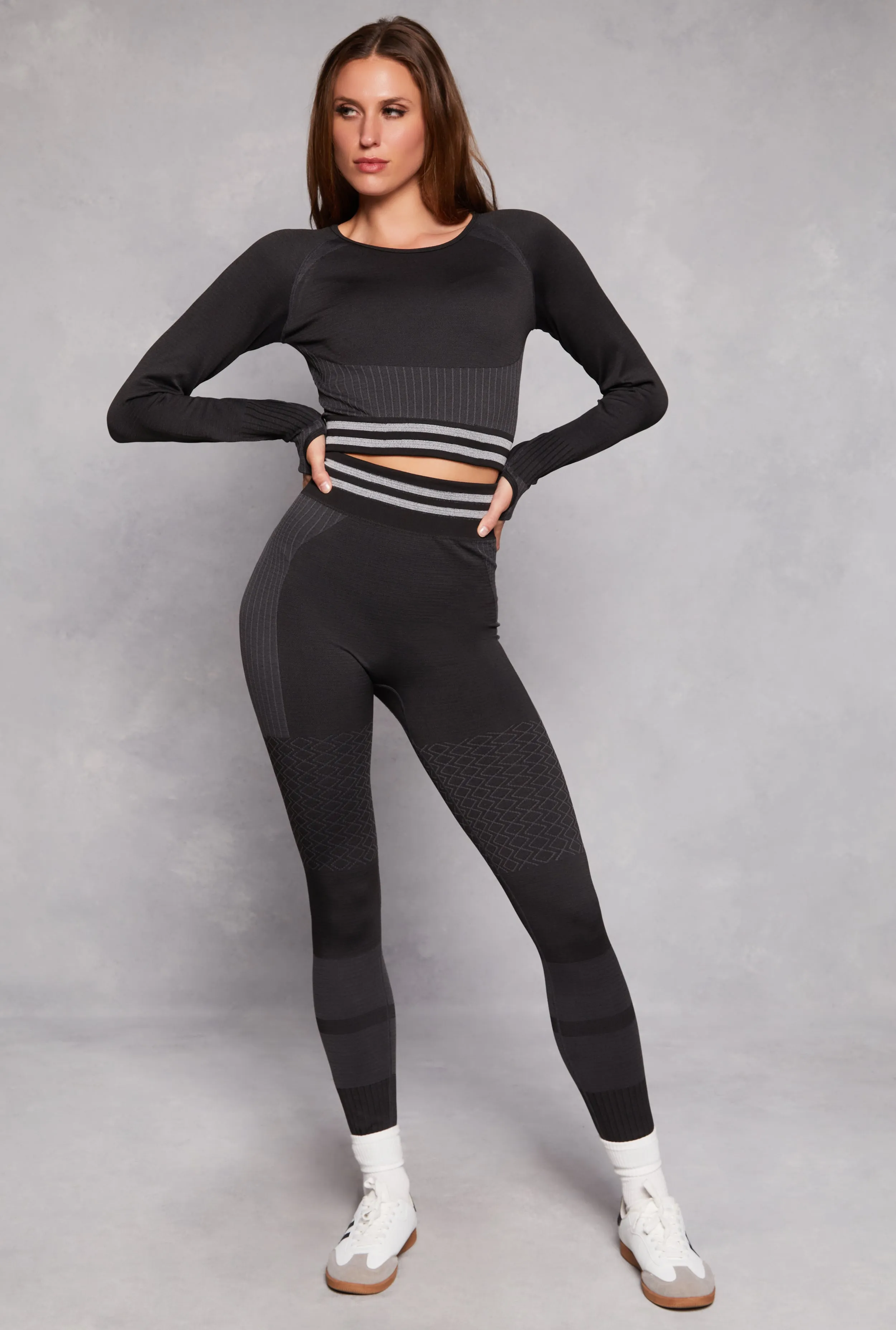 Seamless Striped Active Crop Top sold by Rainbow product image thumbnail 2