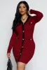 Striped Ribbed Knit Button Detail Dress sold by Rainbow