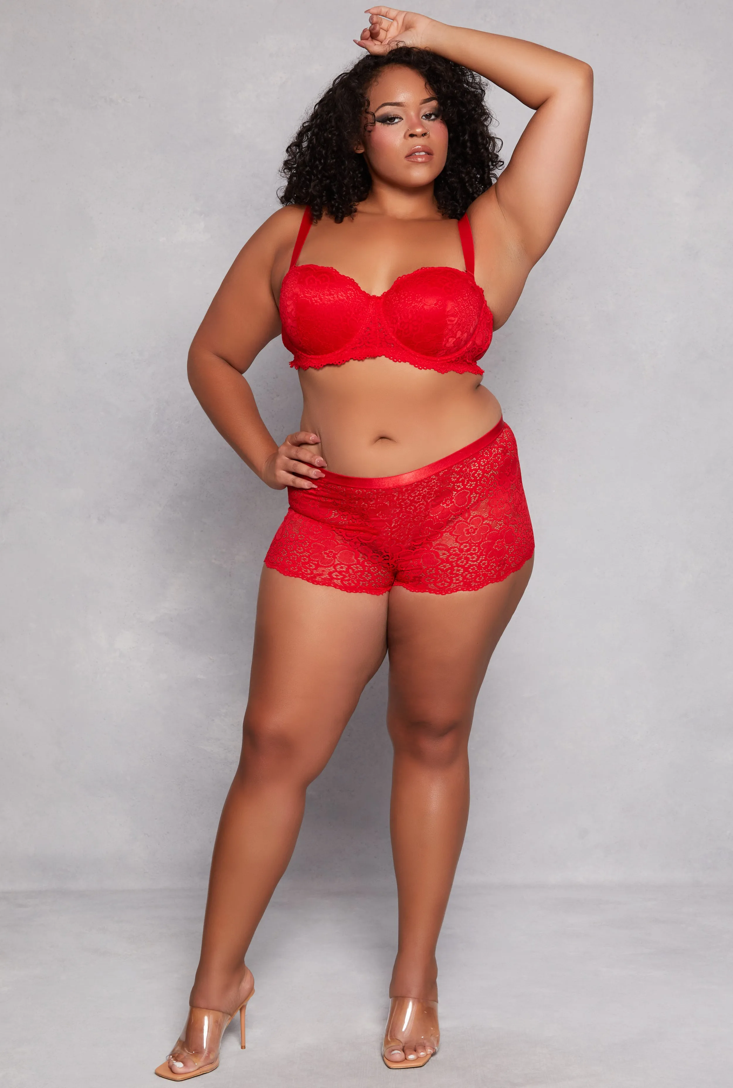 Plus Size Lace Scalloped Balconette Bra | Converts to Strapless sold by Rainbow product image thumbnail 2