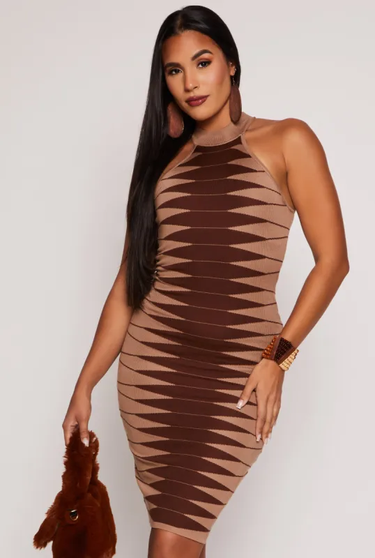 Almost Famous Two Tone Sleeveless Sweater Dress sold by Rainbow