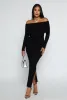 Side Slit Off The Shoulder Maxi Dress sold by Rainbow