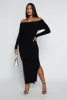Side Slit Off The Shoulder Maxi Dress sold by Rainbow