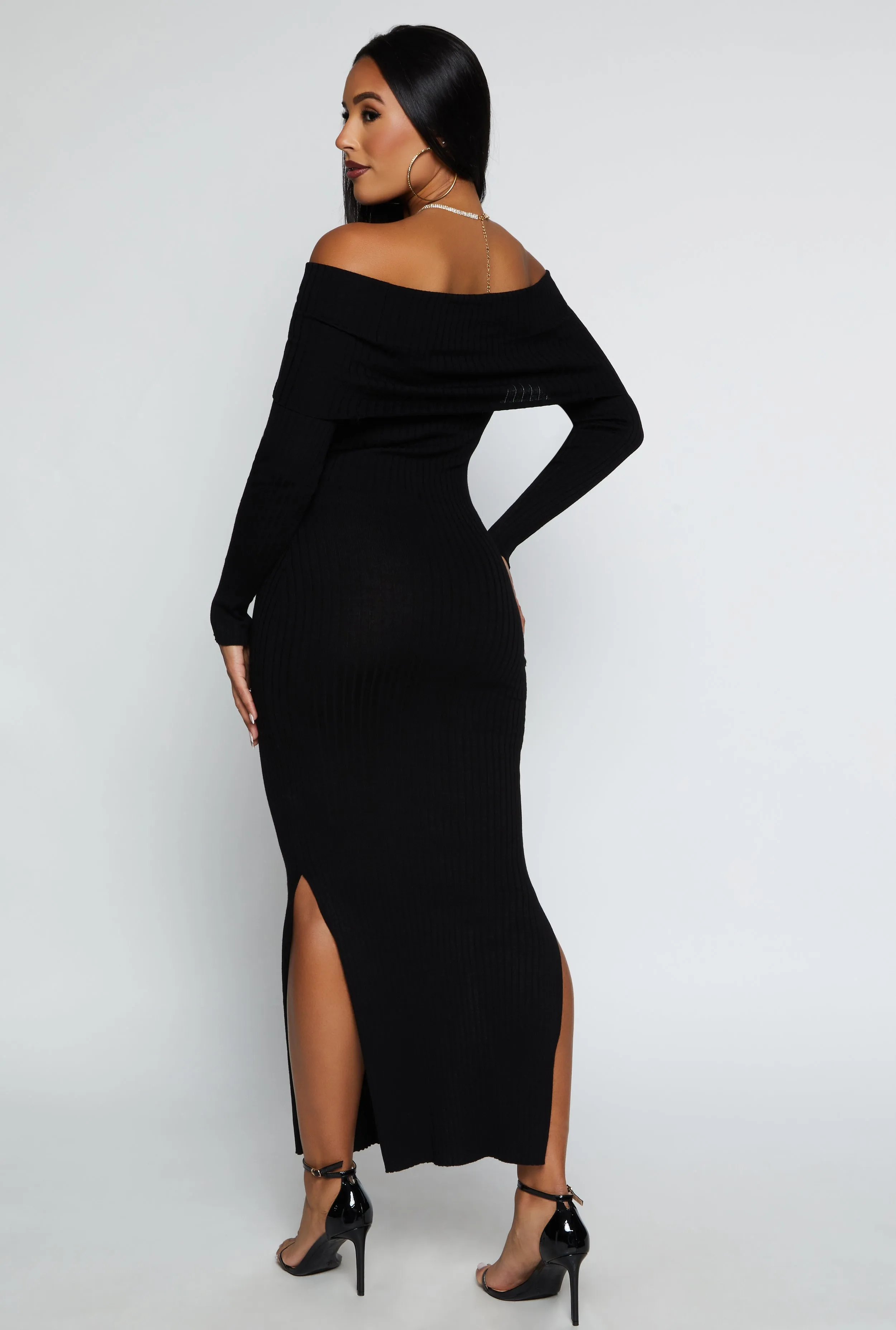 Side Slit Off The Shoulder Maxi Dress sold by Rainbow product image thumbnail 3