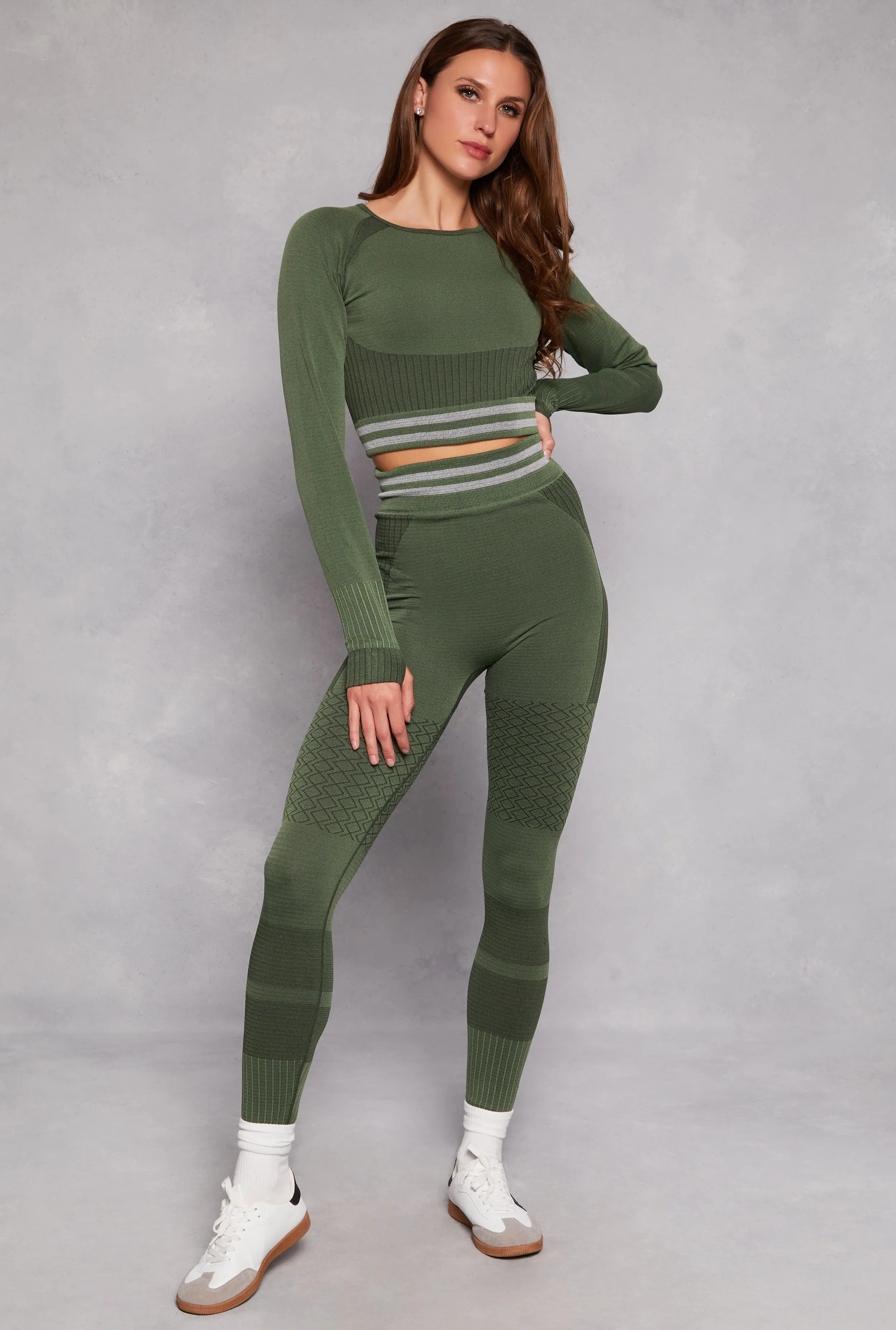 Seamless Striped Active Crop Top sold by Rainbow product image thumbnail 2