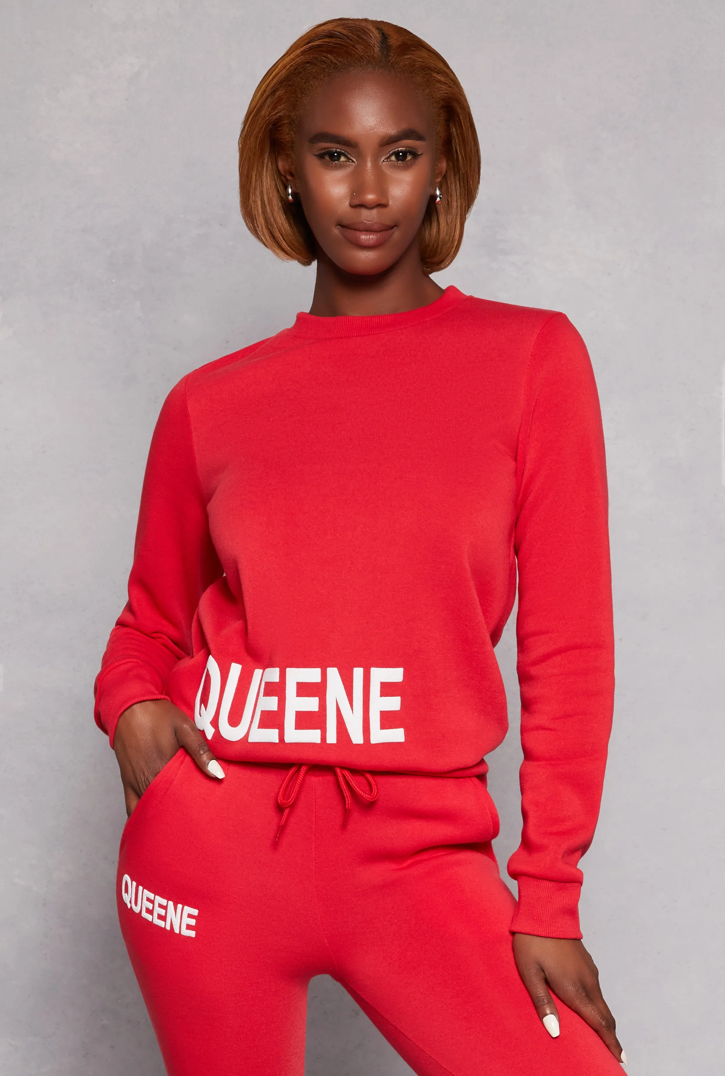 Queene Puff Print Fleece Lined Sweatshirt sold by Rainbow