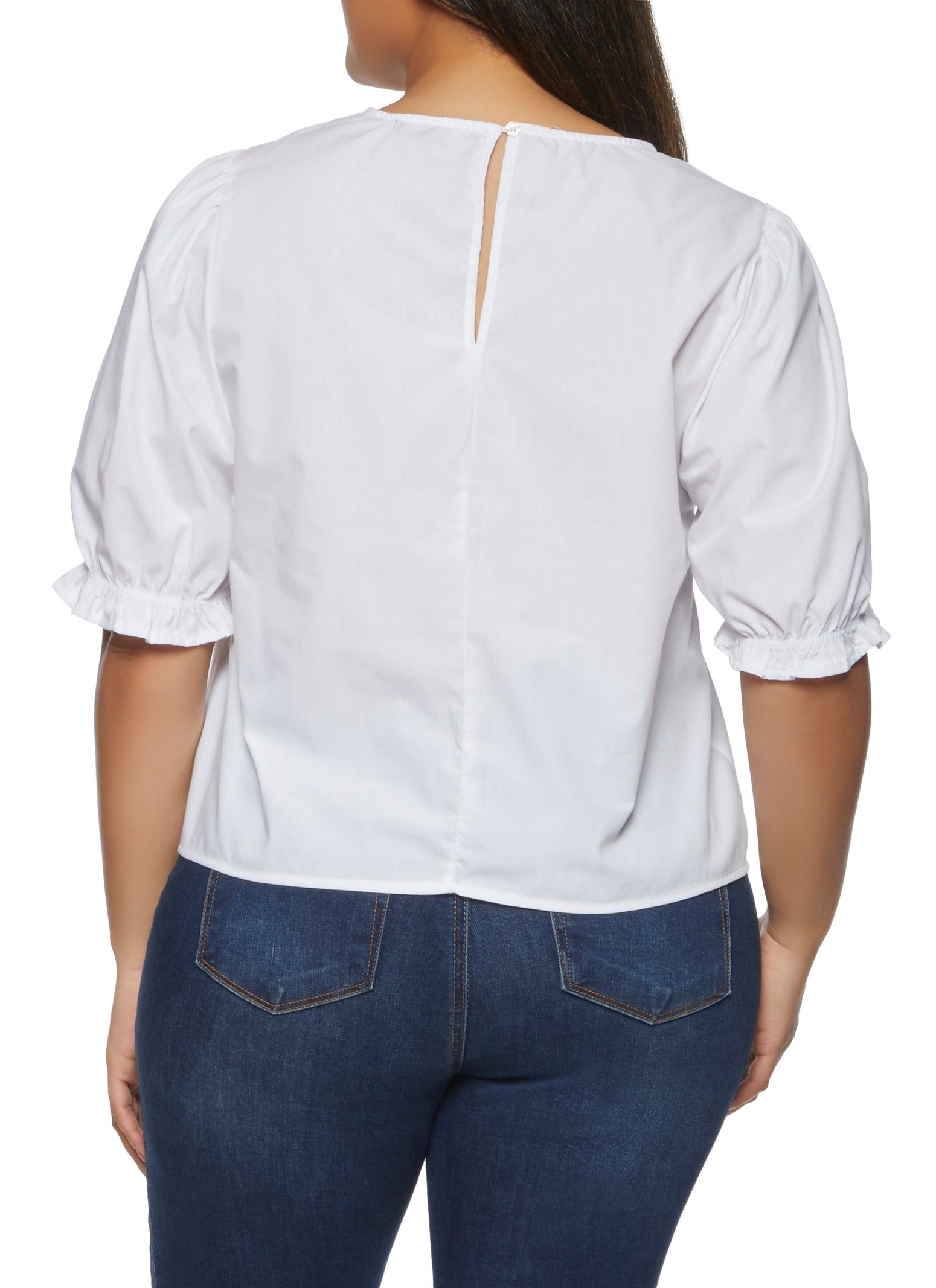 Plus Size Solid Puff Sleeve Top sold by Rainbow product image thumbnail 2