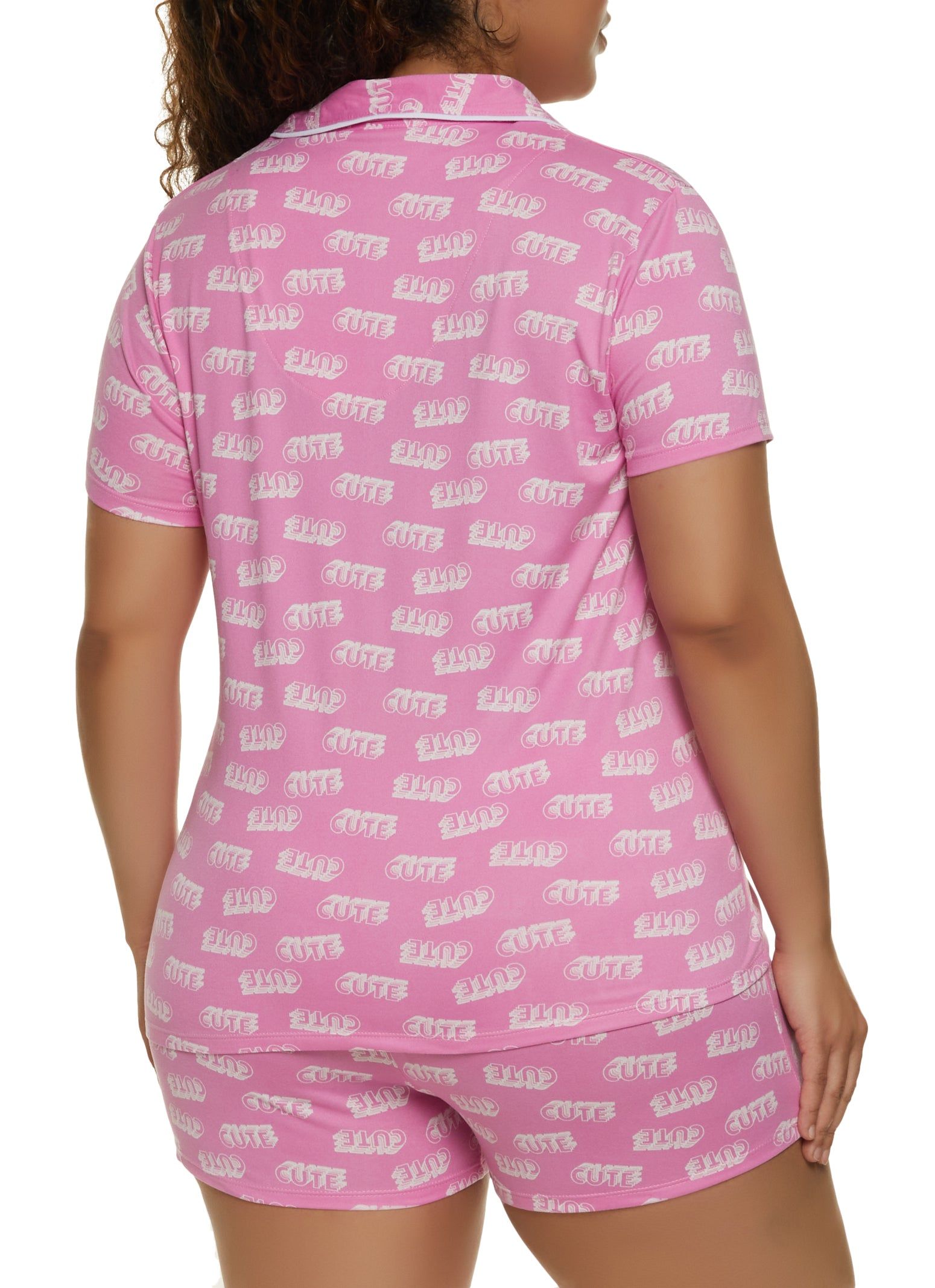 Plus Size Cute Print Pajama Shirt and Shorts sold by Rainbow product image thumbnail 2