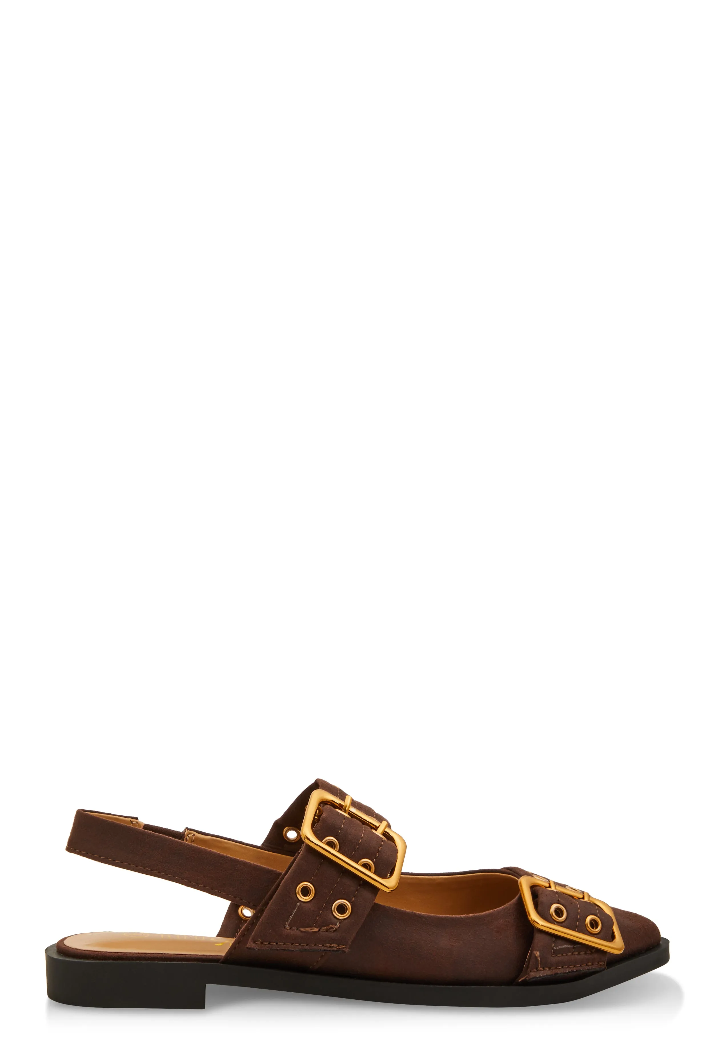 Pointed Toe Double Buckle Slingback Flats sold by Rainbow product image thumbnail 2