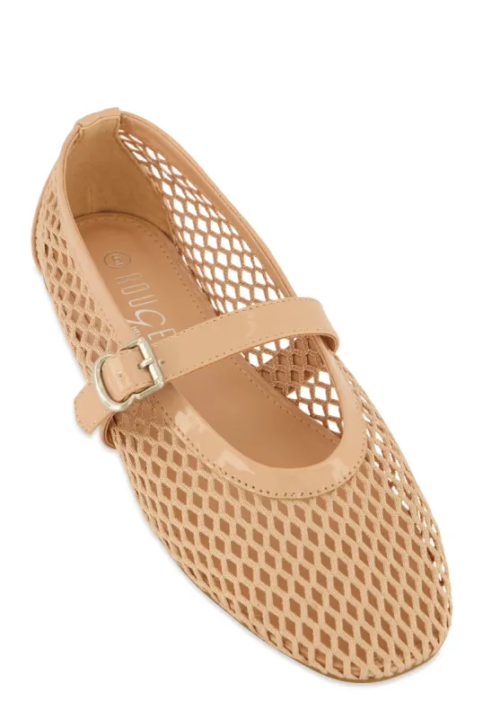 Fishnet Mary Jane Flats sold by Rainbow