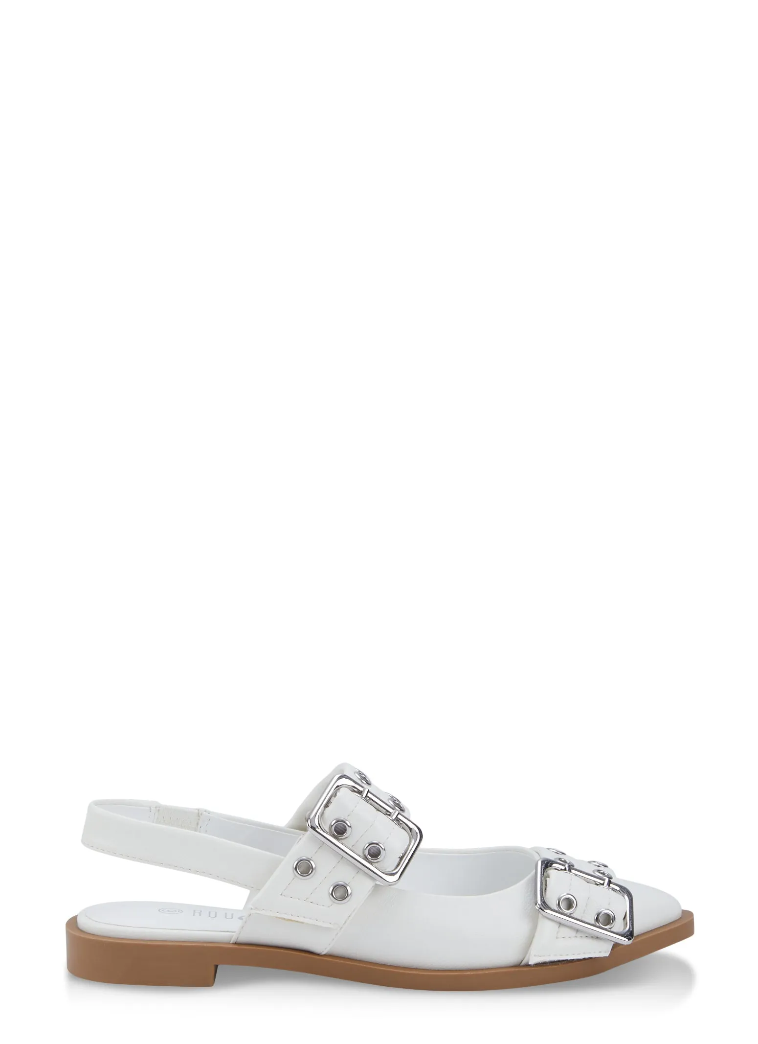 Pointed Toe Double Buckle Slingback Flats sold by Rainbow product image thumbnail 2