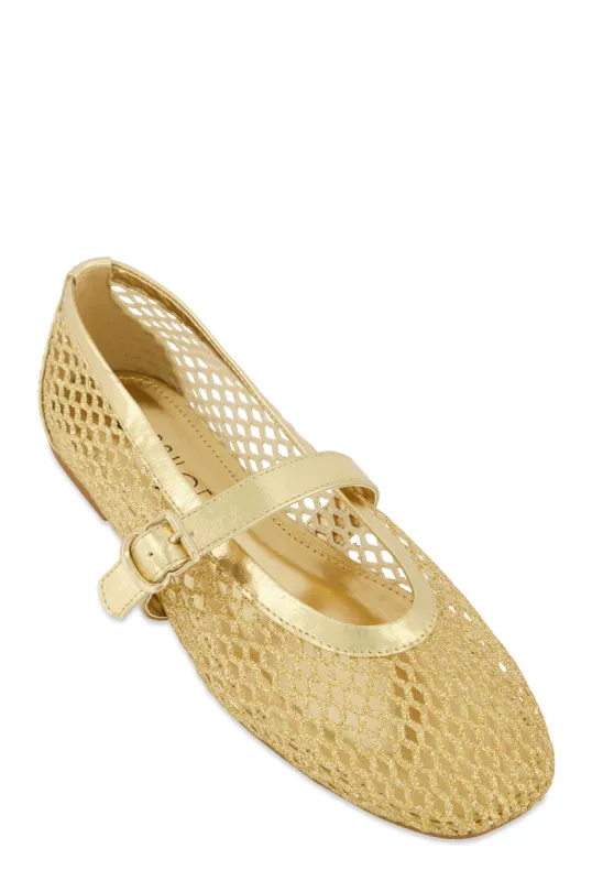 Fishnet Mary Jane Flats sold by Rainbow
