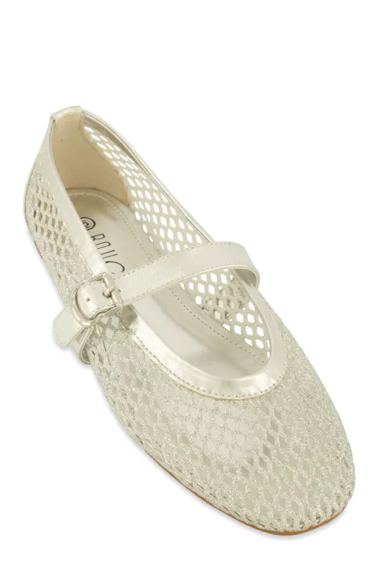 Fishnet Mary Jane Flats sold by Rainbow
