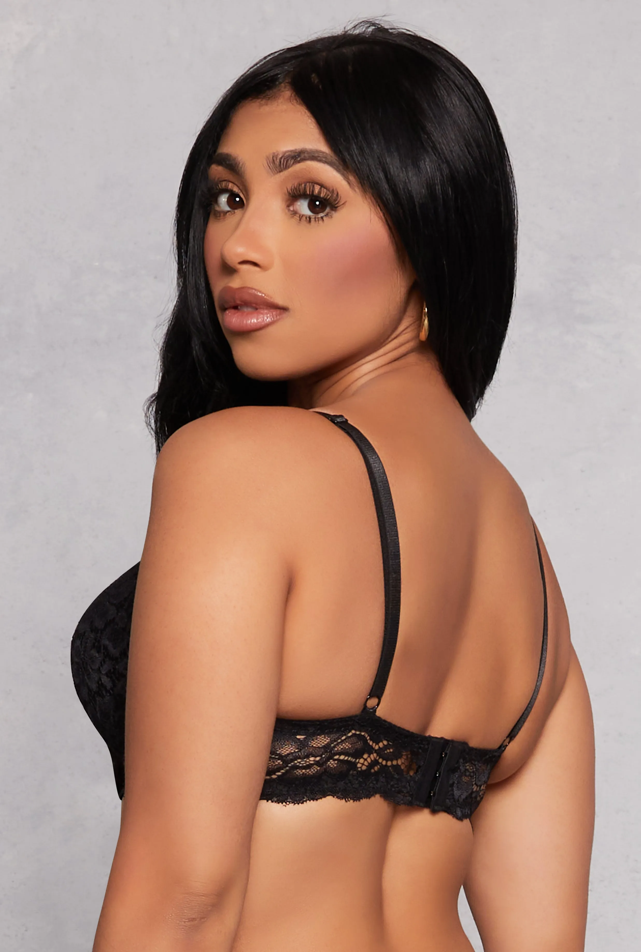 Caged Side Lace Plunge Bra sold by Rainbow product image thumbnail 3