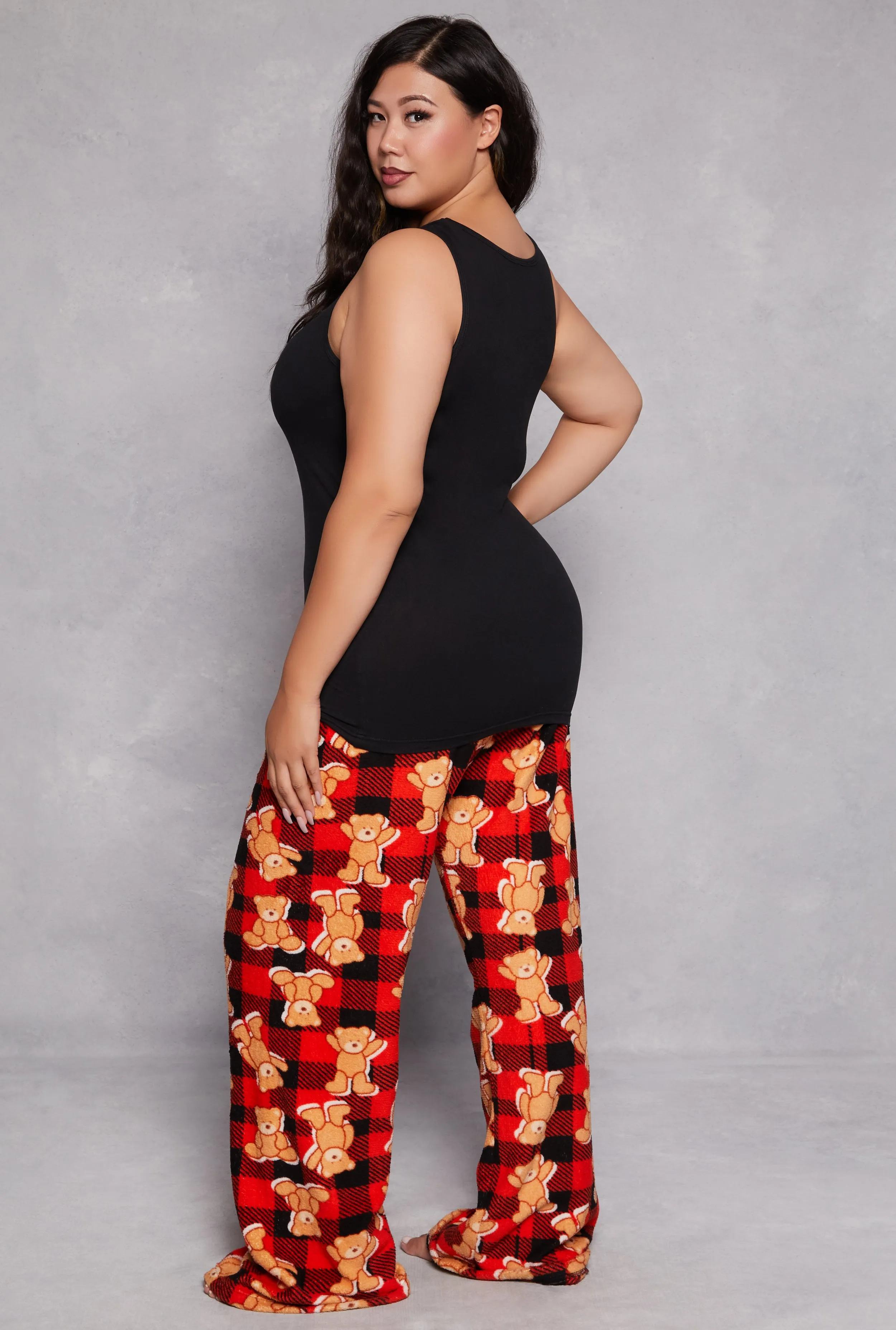 Plus Size Choose Happy Teddy Bear Pajama Tank Top and Pants sold by Rainbow product image thumbnail 2