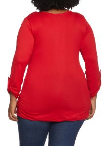 Plus Size Half Zip Basic Top sold by Rainbow