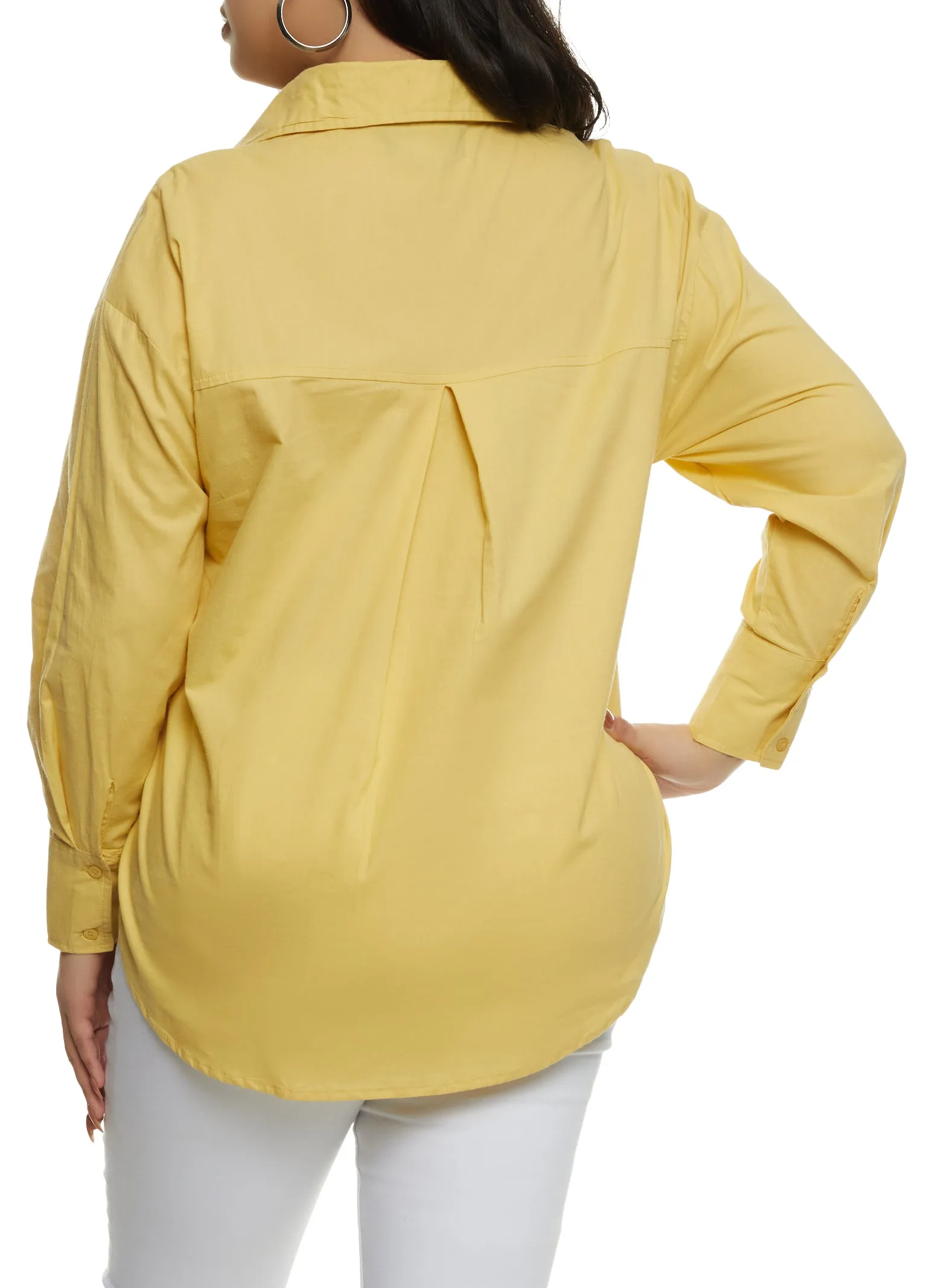 Plus Size Button Front Long Sleeve Shirt sold by Rainbow product image thumbnail 2