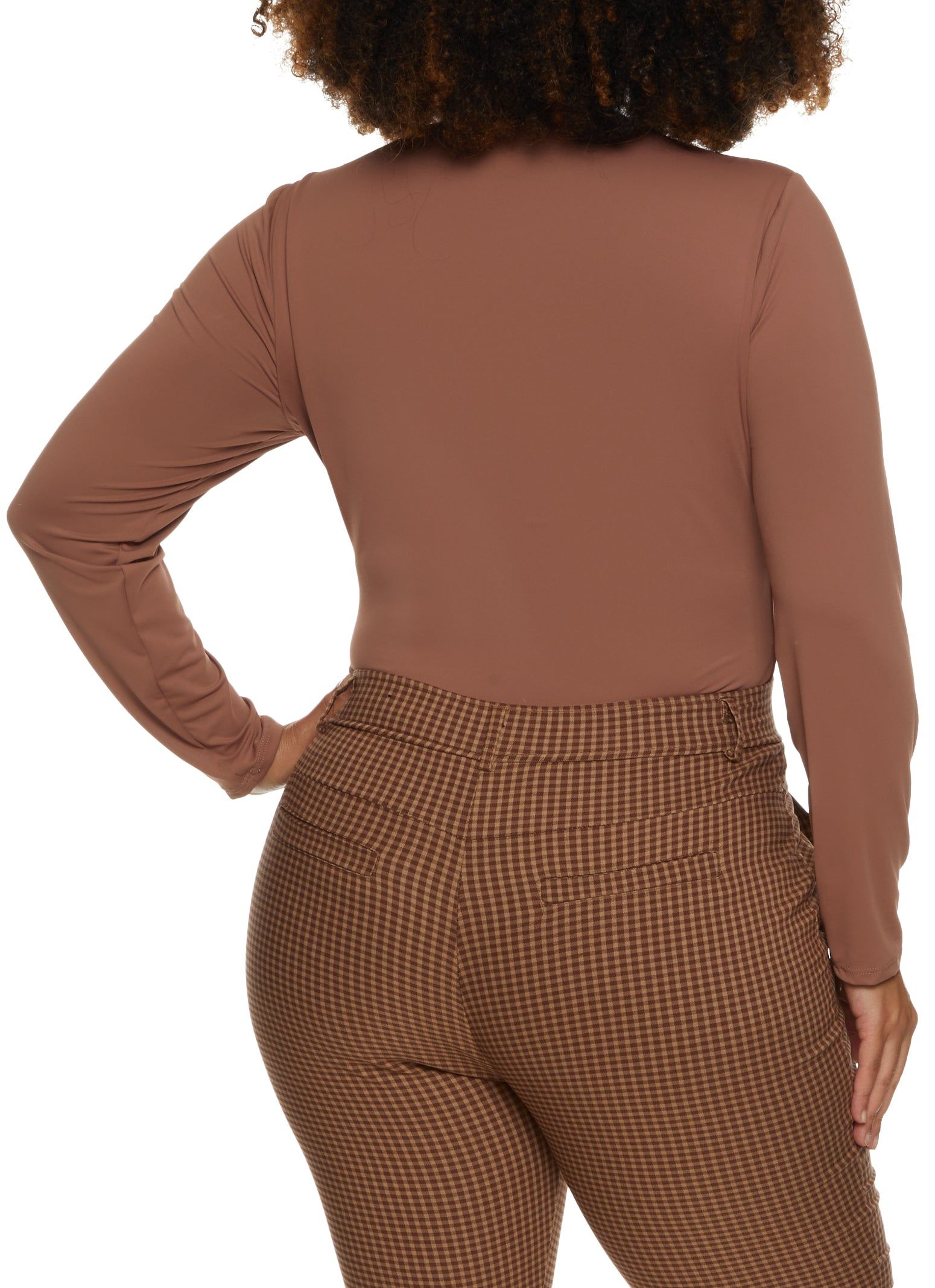Plus Size Solid Long Sleeve Bodysuit sold by Rainbow product image thumbnail 3